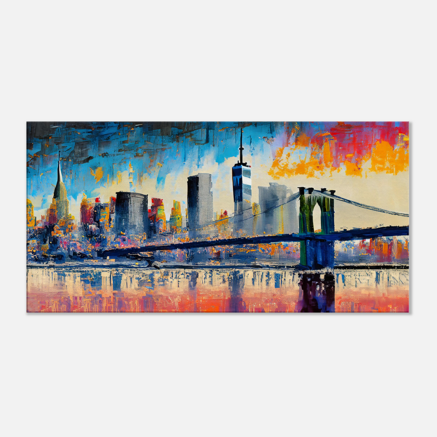 Canvas Print Abstract NY sky line by Posterify Design 50x100cm