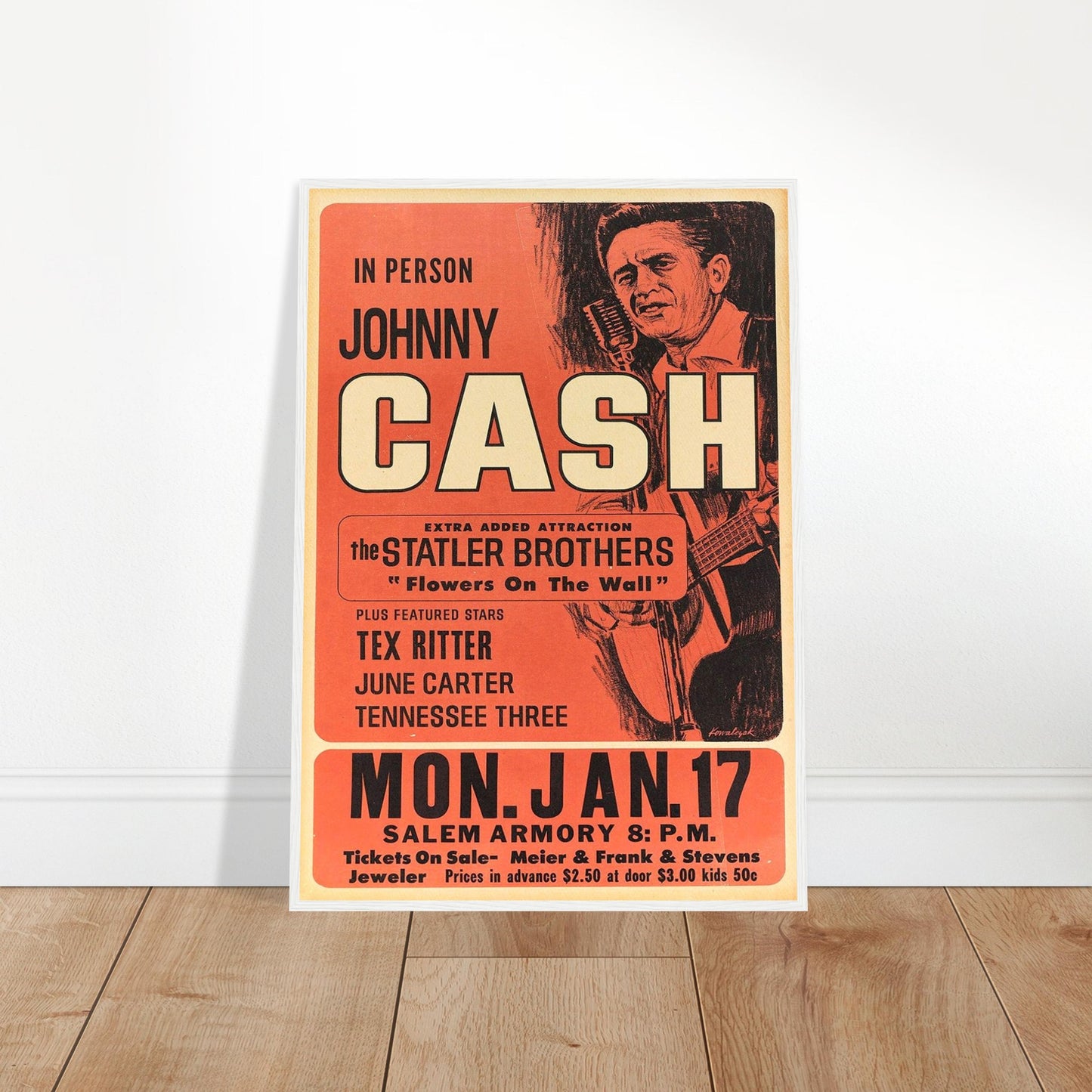 Johnny Cash Vintage Poster reprint on Premium Poster Matte Paper - Posterify
