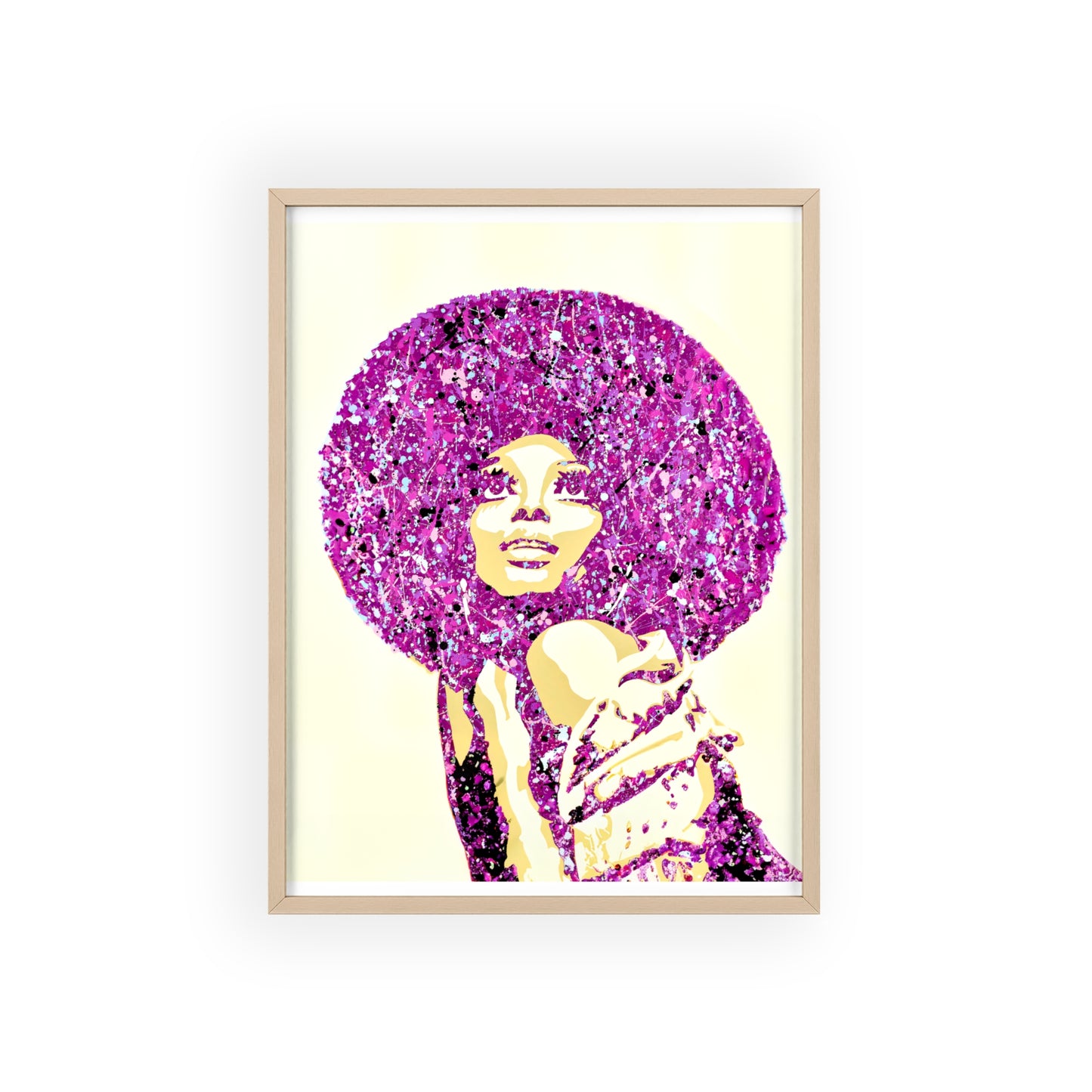 Diana Ross Poster with Wooden Frame