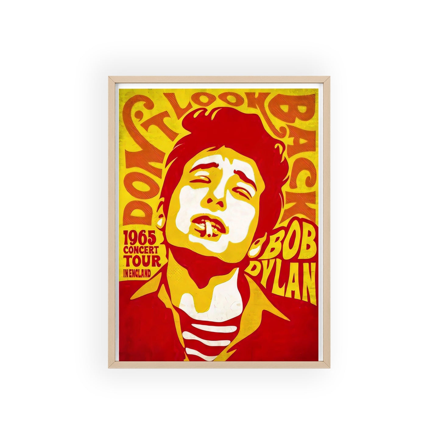 Bob Dylan Poster with Wooden Frame