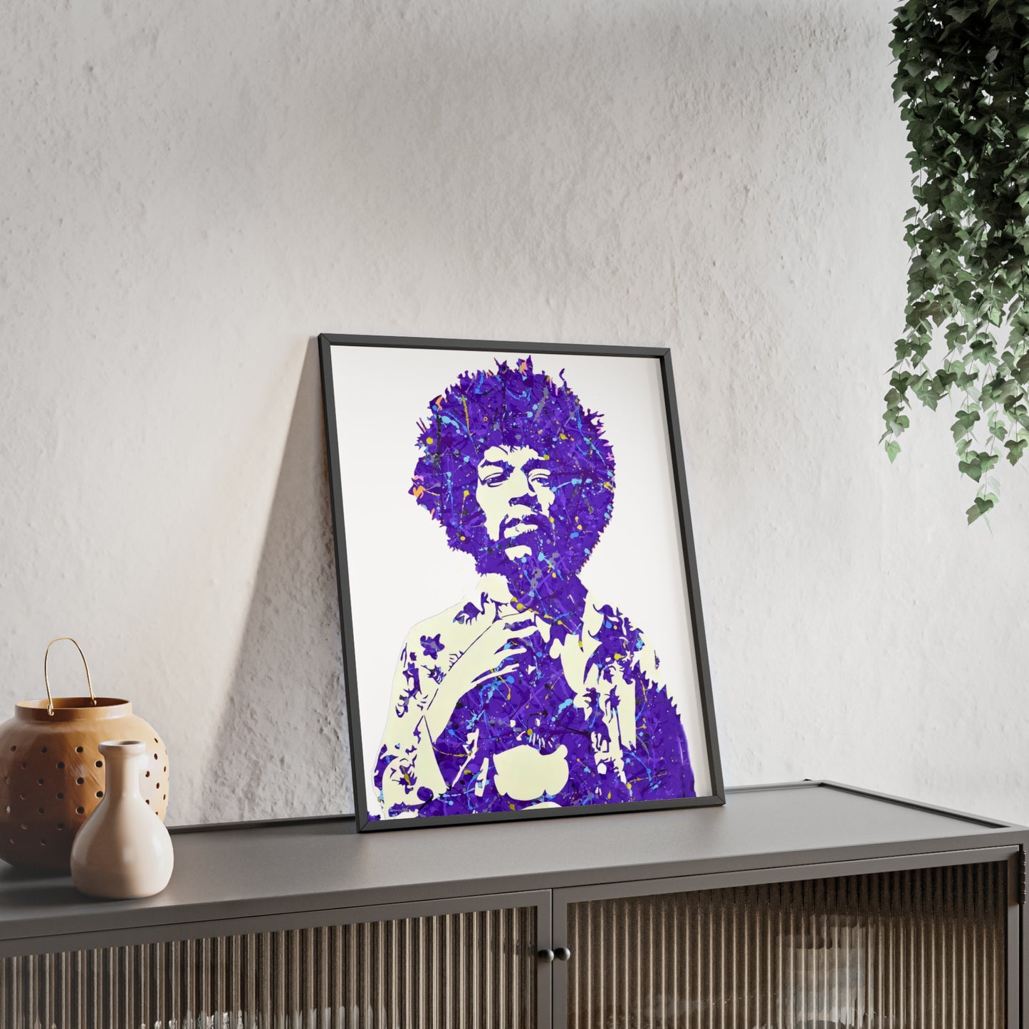 Jimi Hendrix Poster with Wooden Frame