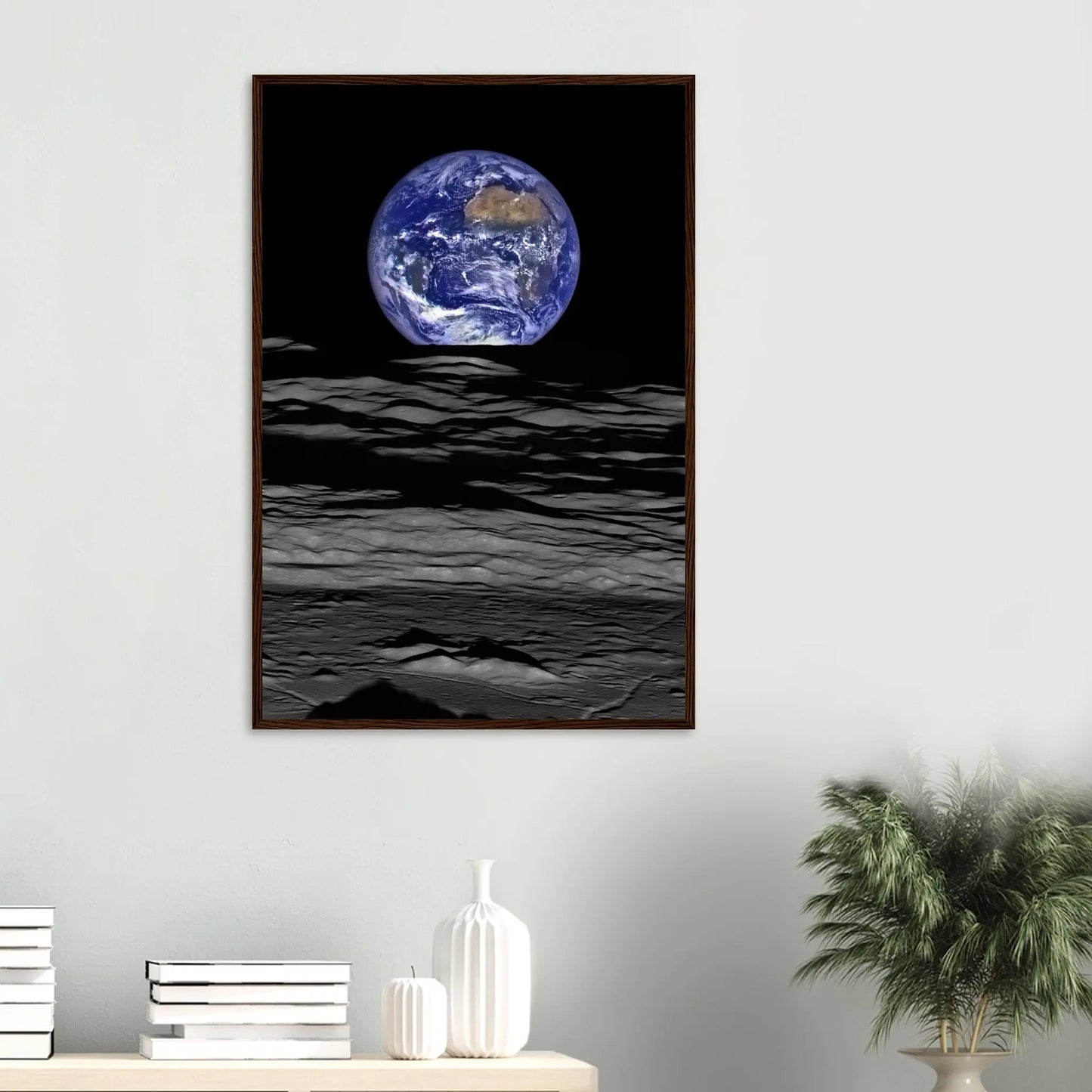 Acrylic HQ Print of Earth and the Moon by the Lunar Orbiter Camera 2015. NASA - Posterify