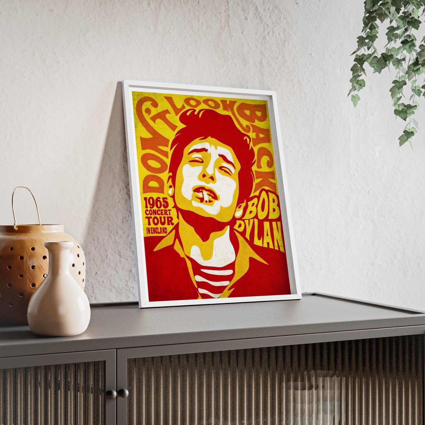 Bob Dylan Poster with Wooden Frame