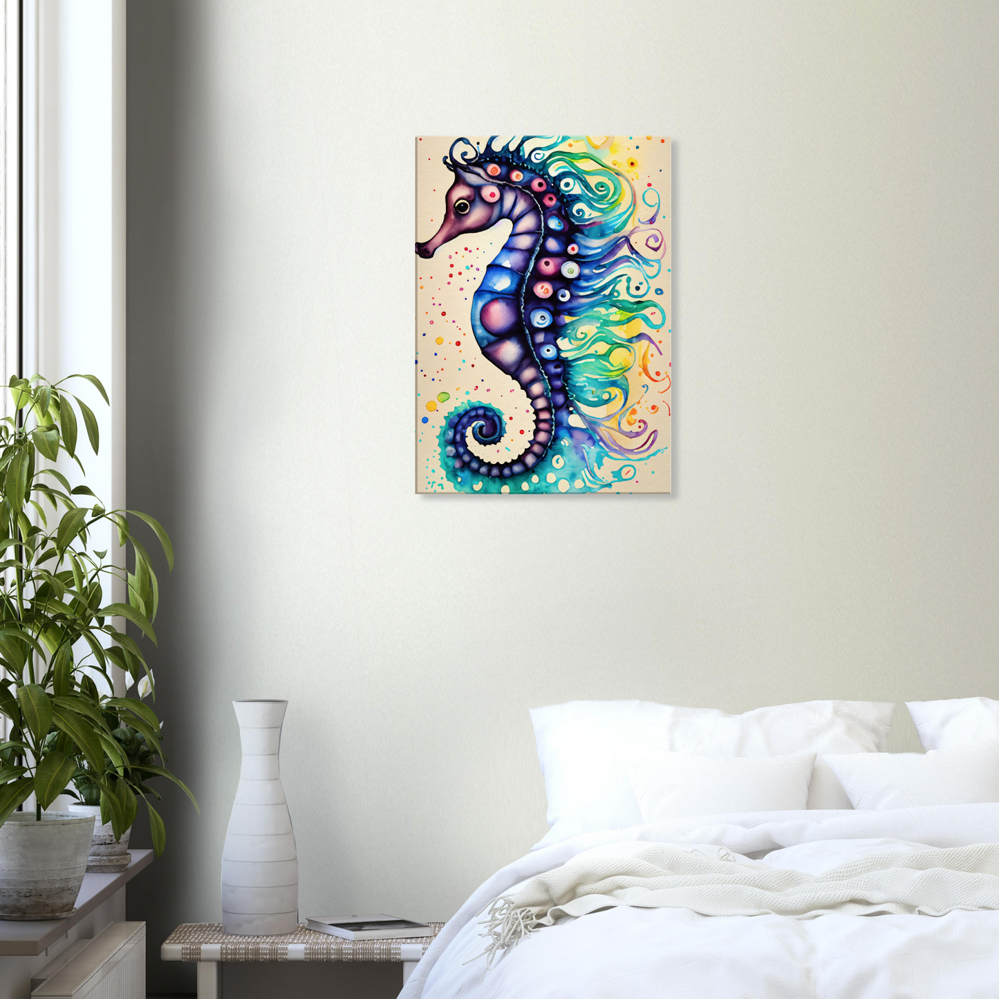 Sea Horse #1 Water Color Canvas Print by Posterify Design - Posterify