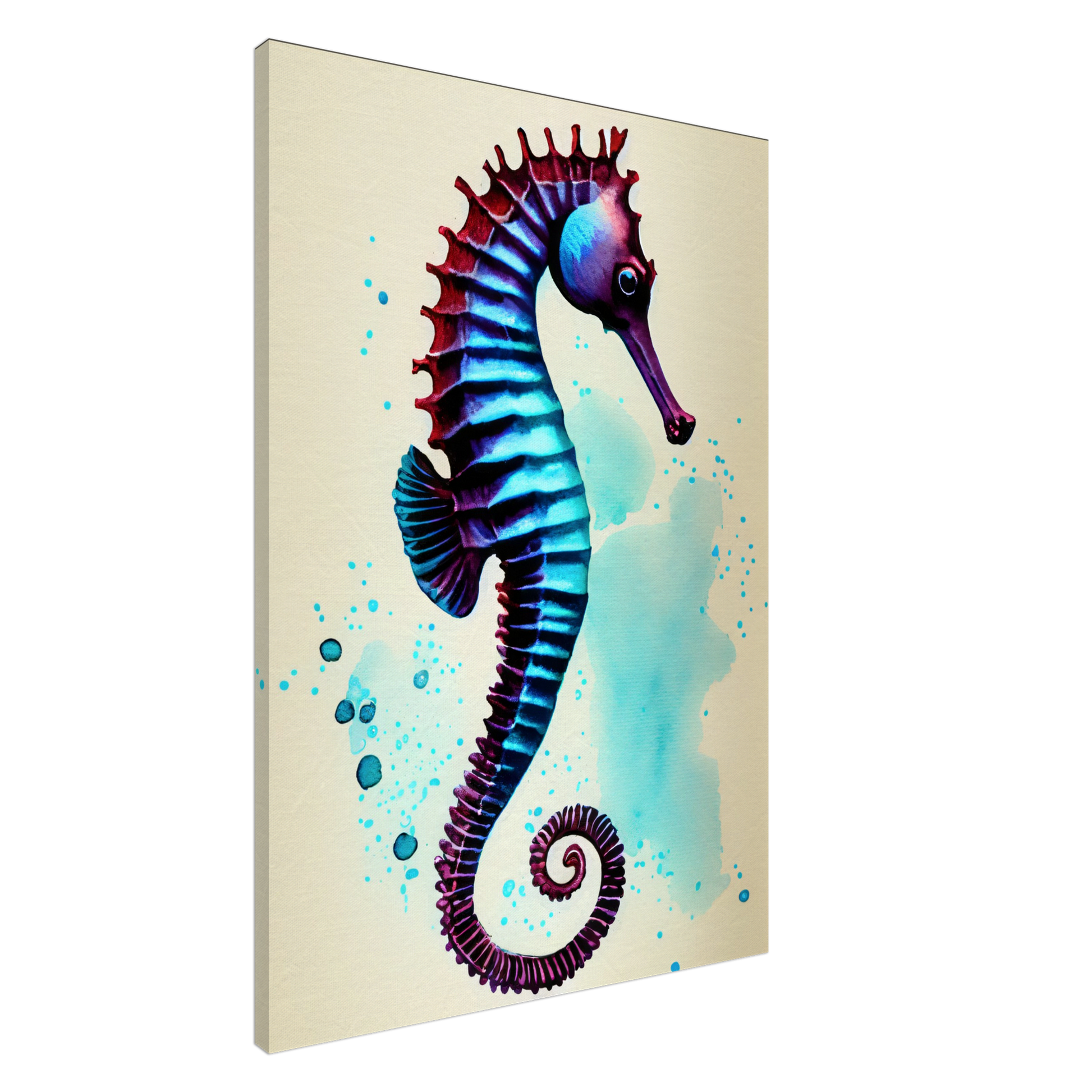 Sea Horse #3 Water Color Canvas Print by Posterify Design - Posterify