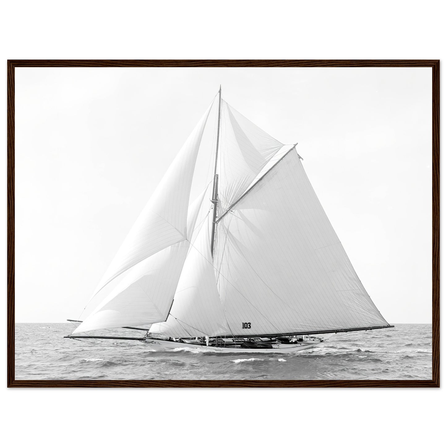 Vintage Classic Sailboat Photo - Classic Matte Paper Wooden Framed Poster - Posterify