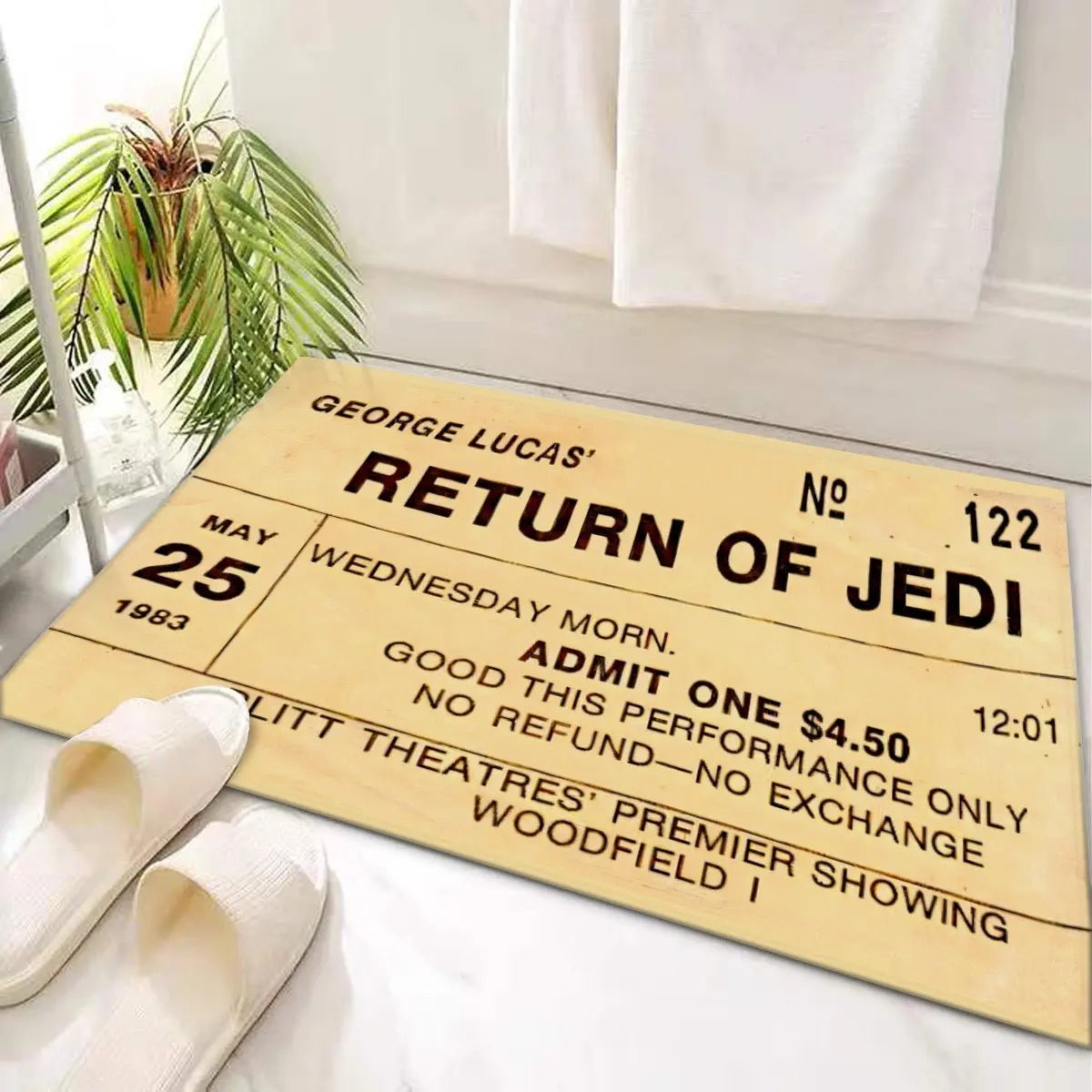 Return of Jedi Original 1983 Movie ticket Door Mat - Posterify