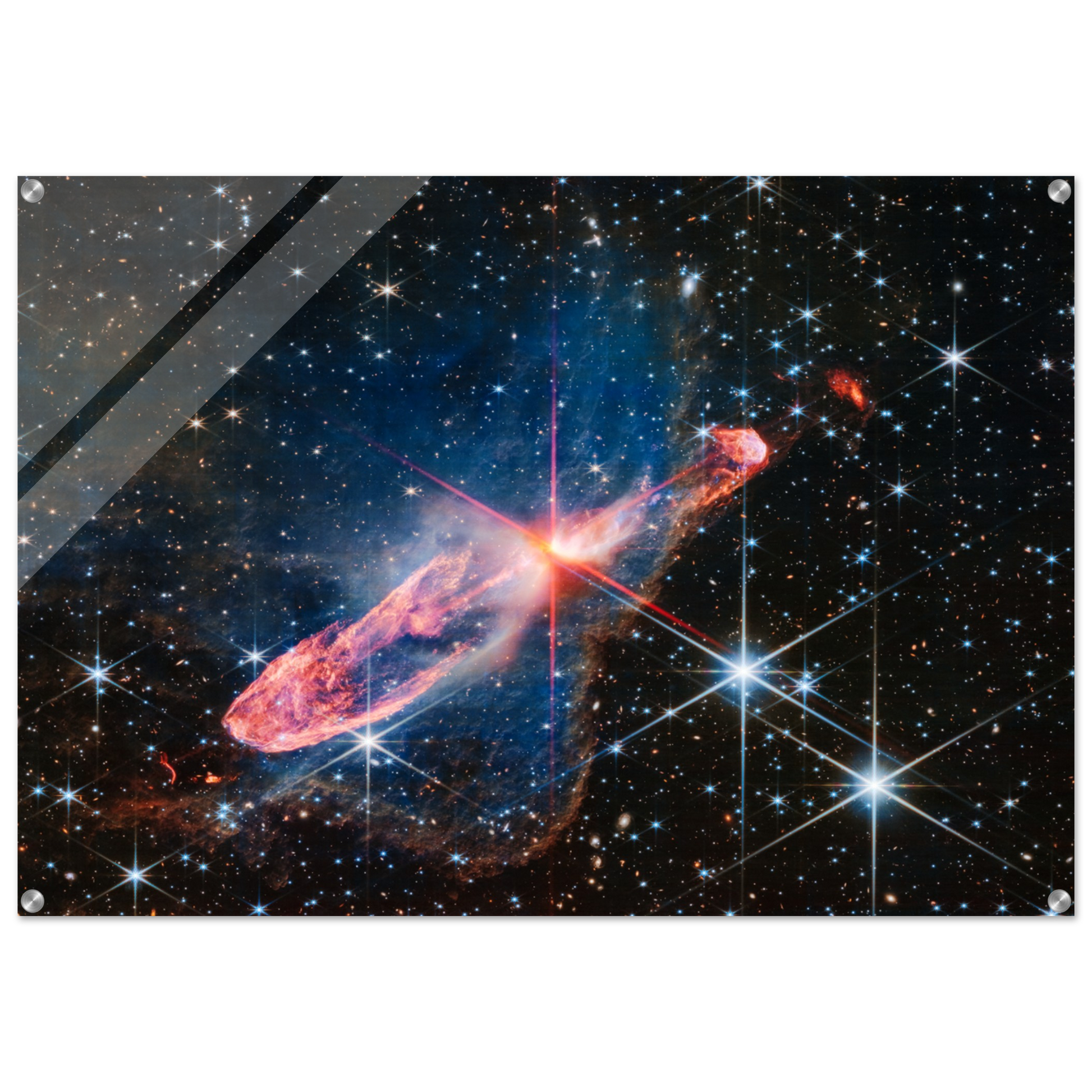 Acrylic HQ Photo Print of the 'Question Mark' Herbig-Haro 46/47, James Webb Telescope, NASA - Posterify