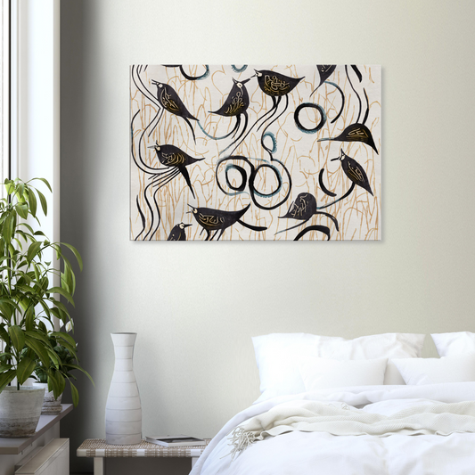 Canvas with birds line pattern by Posterify Design - Posterify