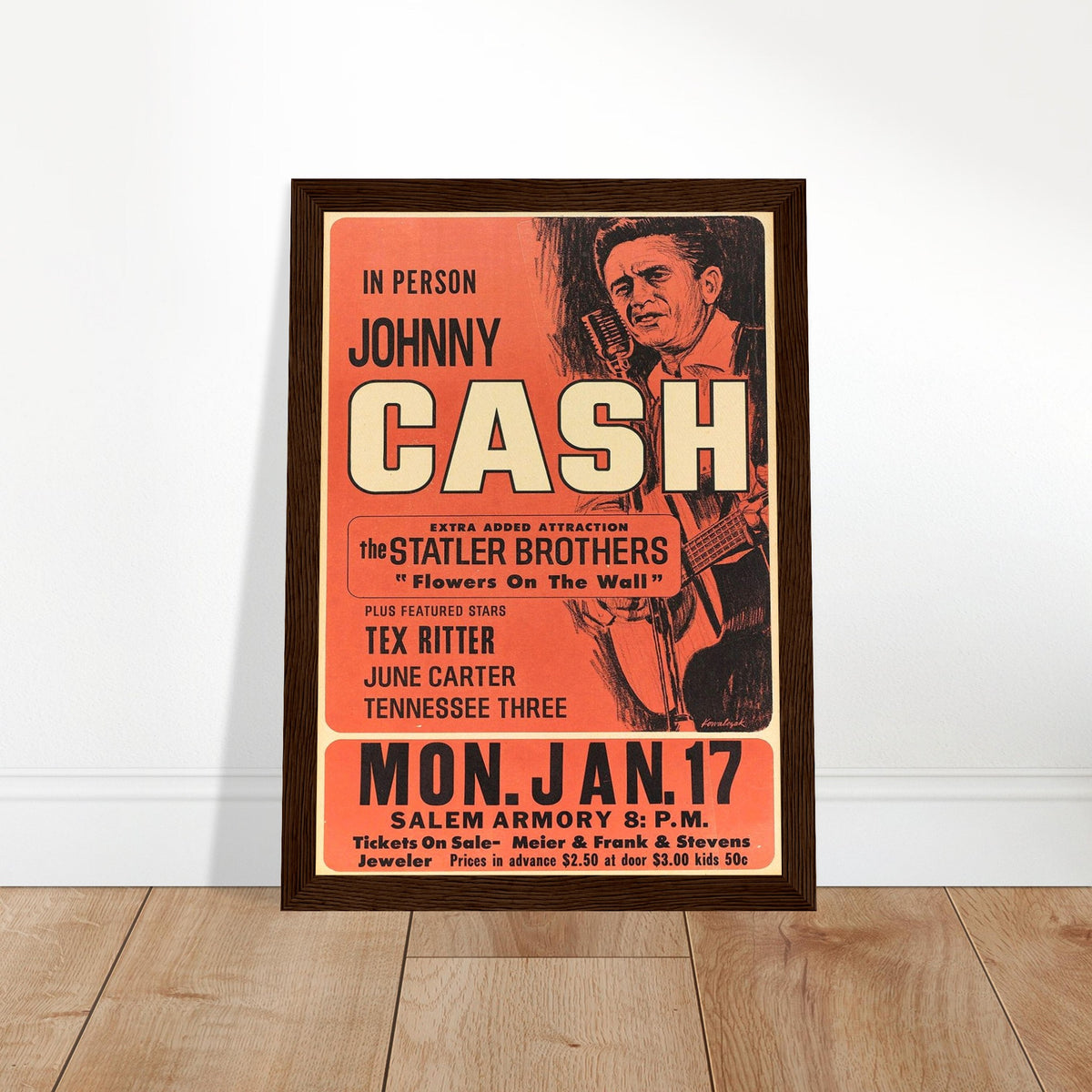 Johnny Cash Vintage Poster reprint on Premium Poster Matte Paper - Posterify