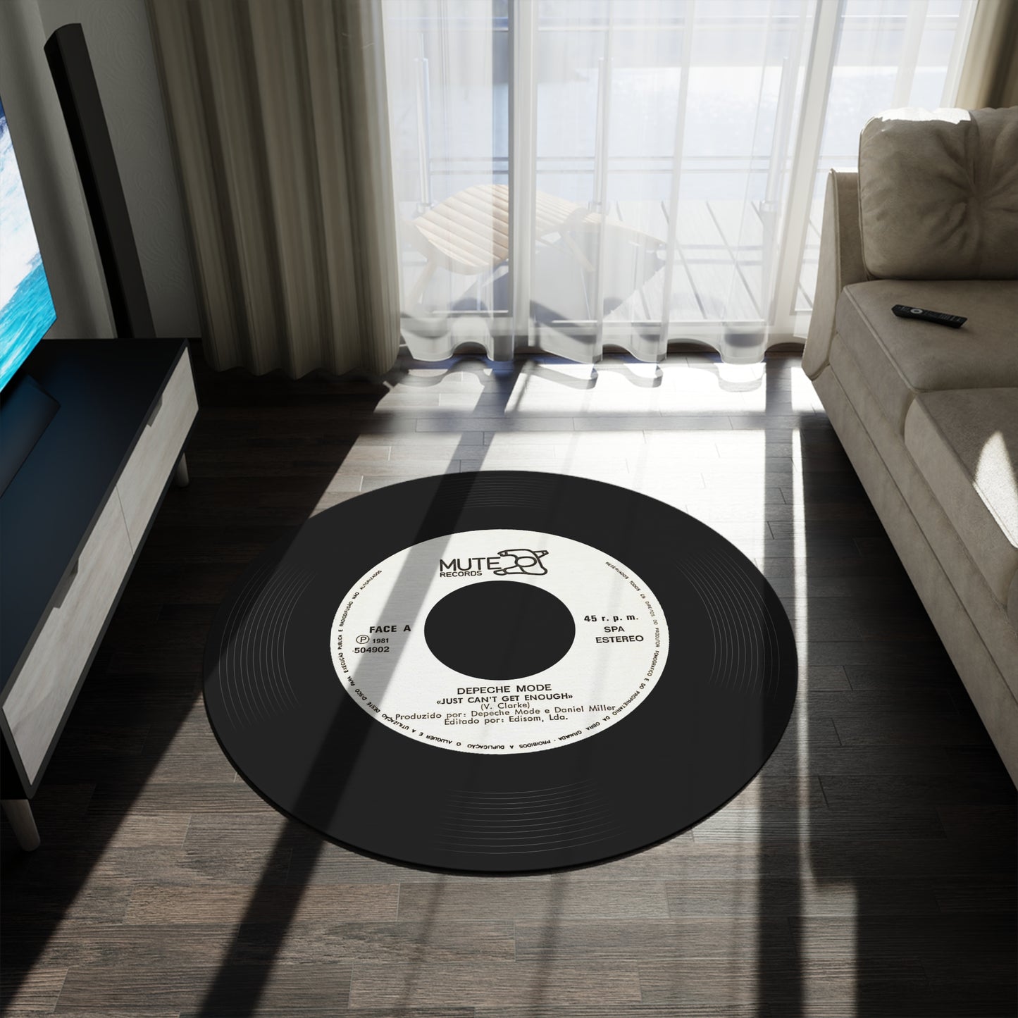 HQ Rug, Depeche Mode, I just Can't get enough, 150cm Vinyl record mat, (US made, US shipping)