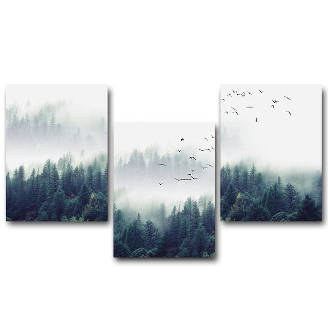Nordic Decoration Forest Lanscape Wall Art Canvas Poster and Print Canvas Painting Decorative Picture for Living Room Home Decor - Posterify