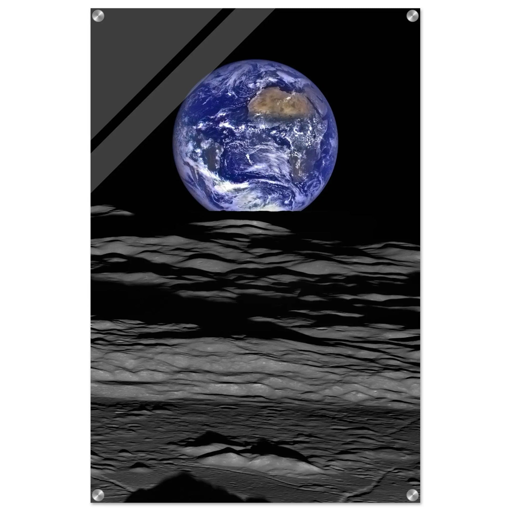 Acrylic HQ Print of Earth and the Moon by the Lunar Orbiter Camera 2015. NASA - Posterify