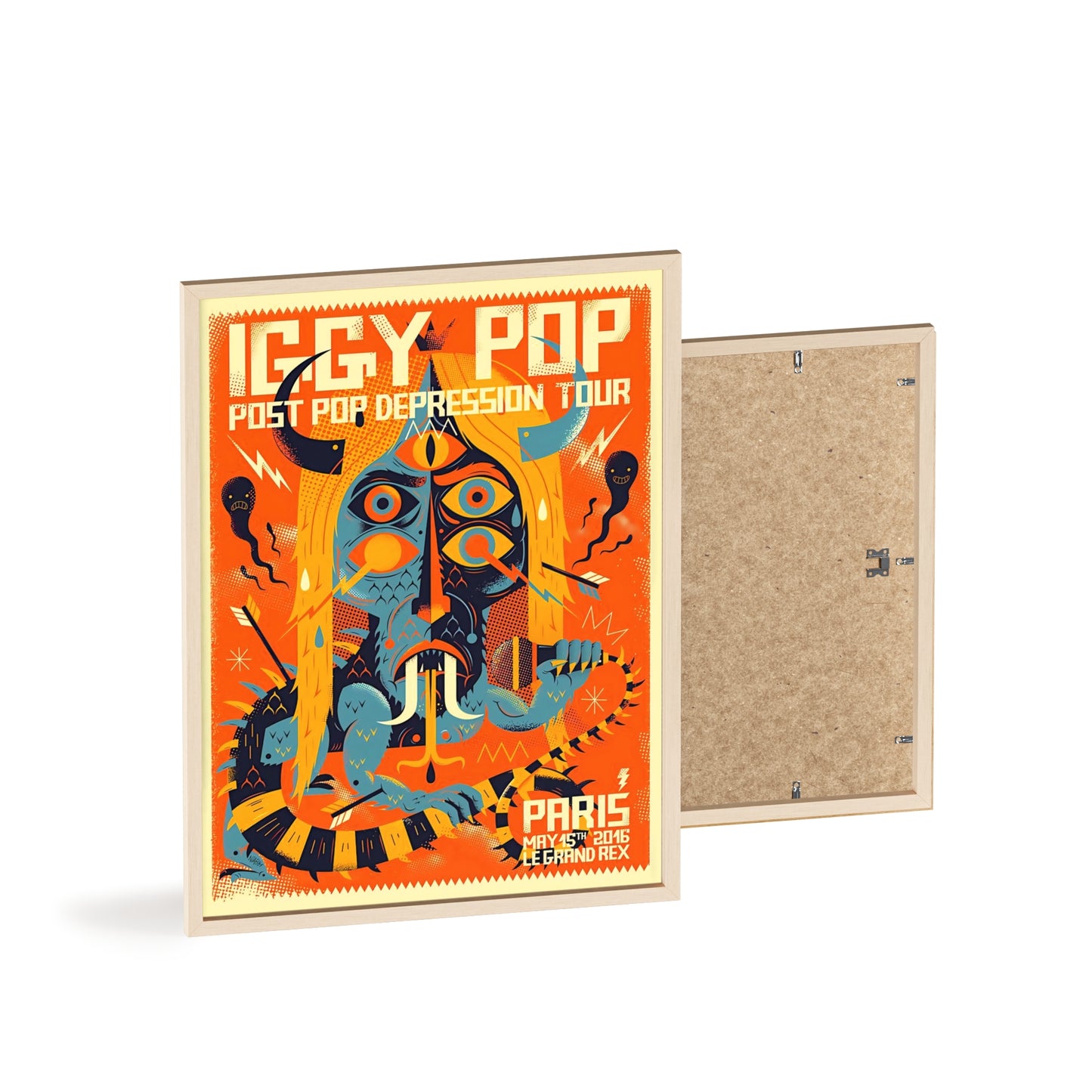 Iggy Pop Poster with Wooden Frame