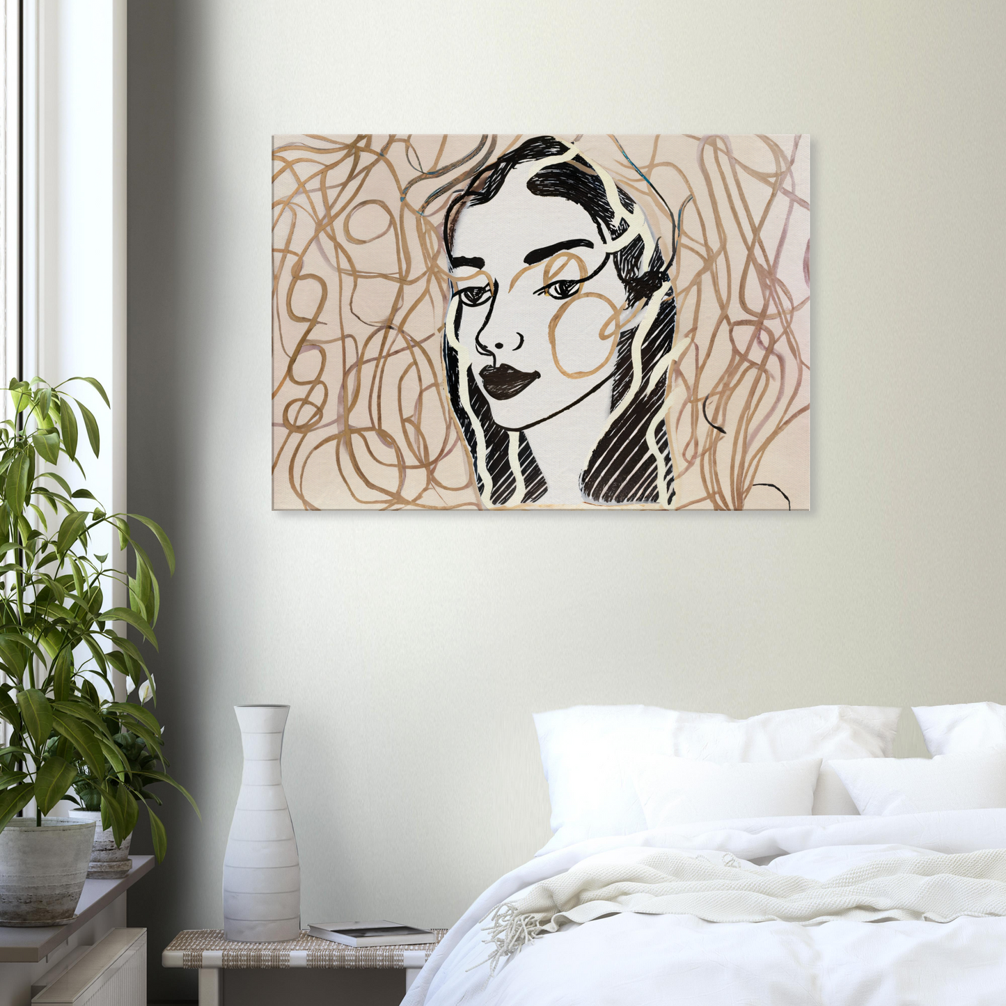 Canvas with abstract line pattern by Posterify Design