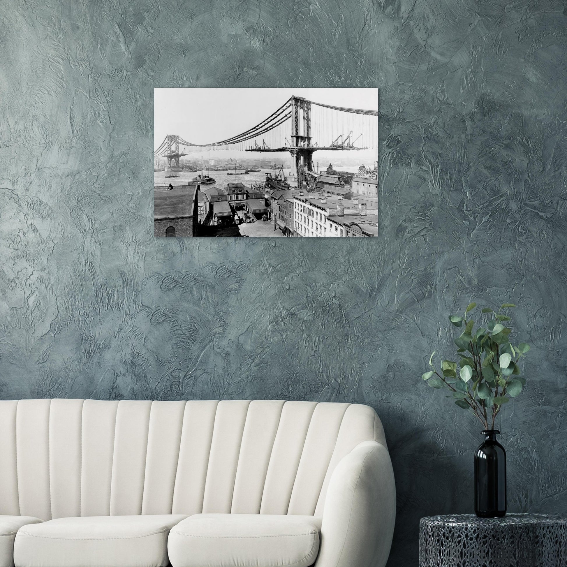Manhattan Bridge Construction 1909 - Posterify