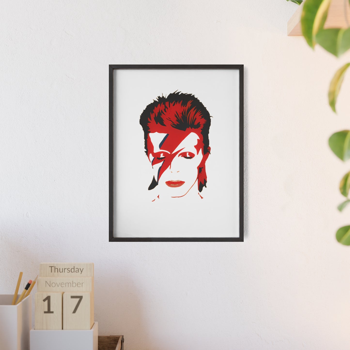 David Bowie Poster with Wooden Frame