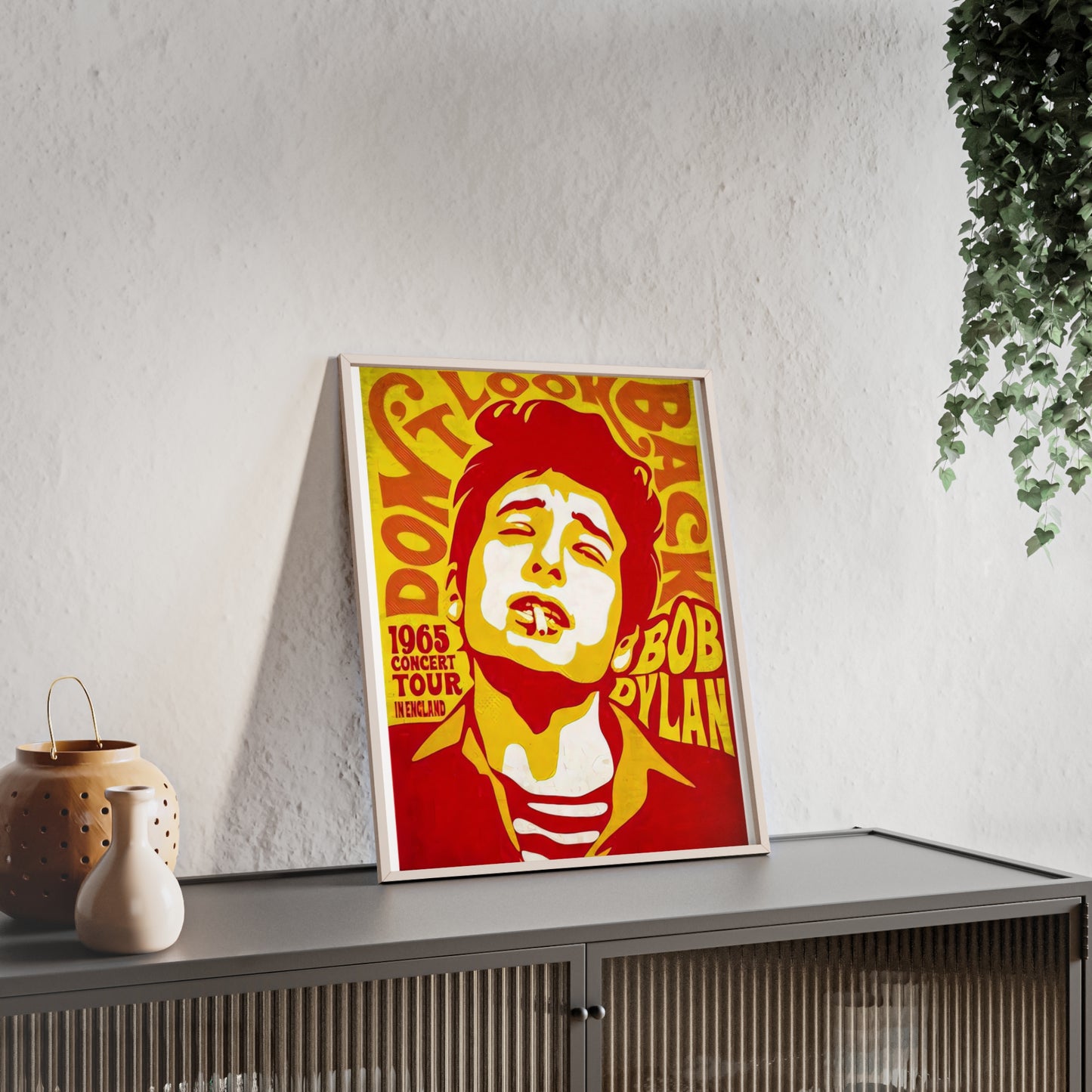 Bob Dylan Poster with Wooden Frame