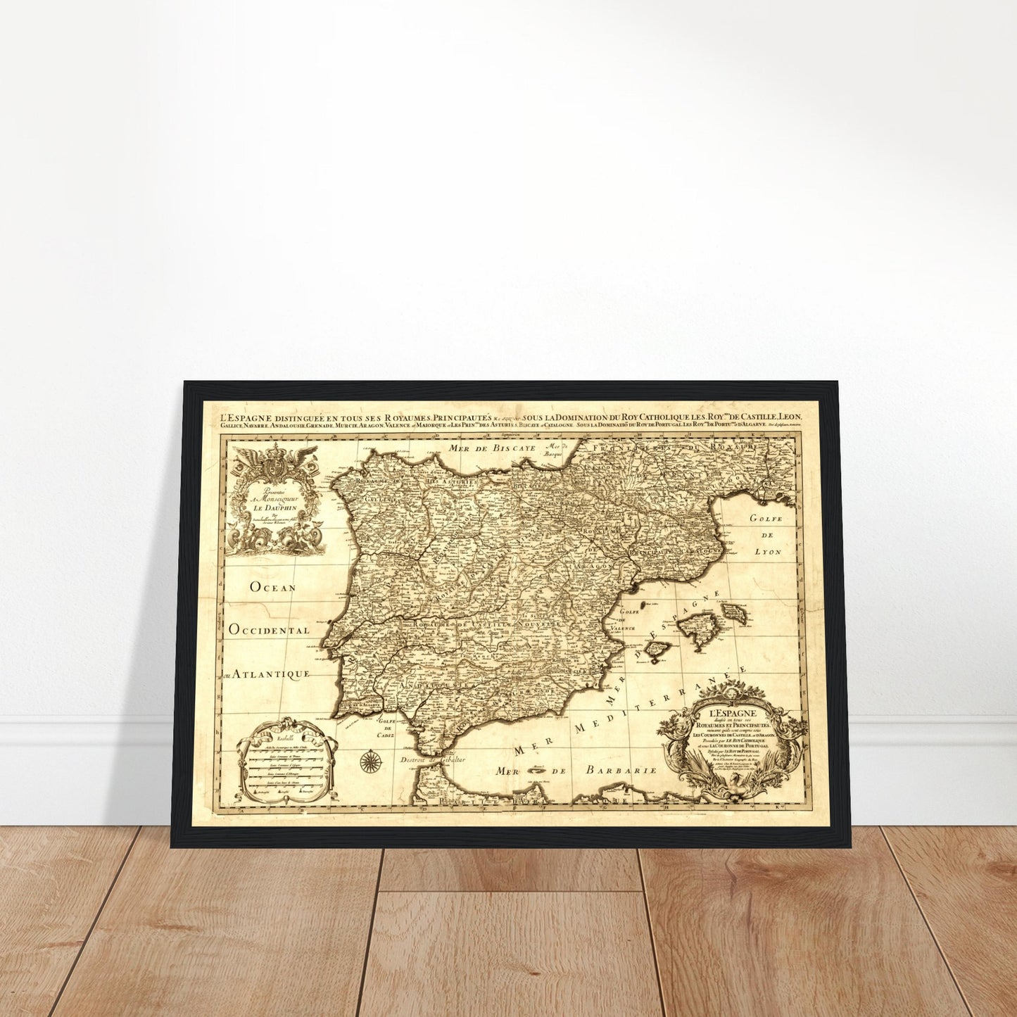Vintage Map of Spain anno 1692 Reprint on Premium Matte Paper - Posterify