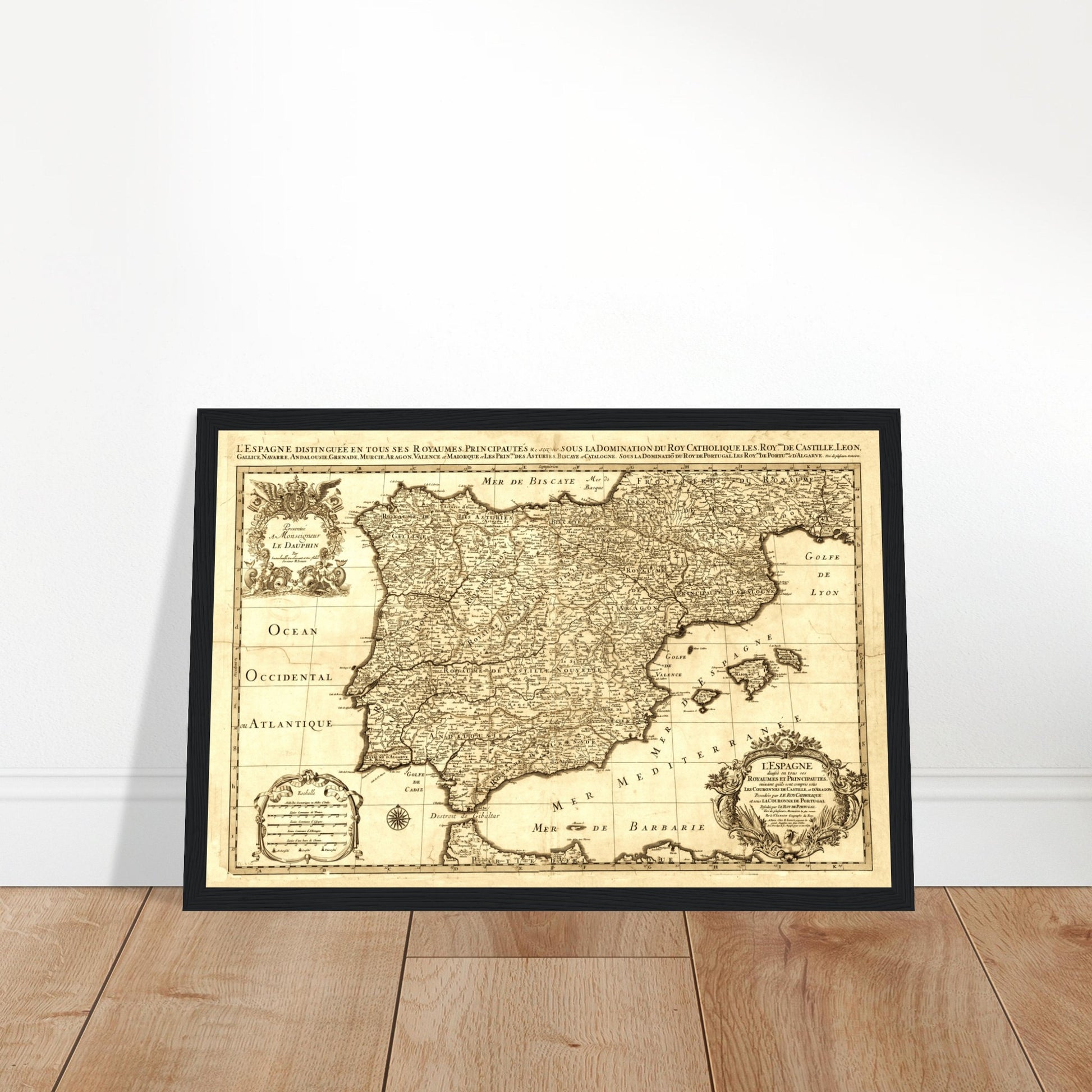 Vintage Map of Spain anno 1692 Reprint on Premium Matte Paper - Posterify