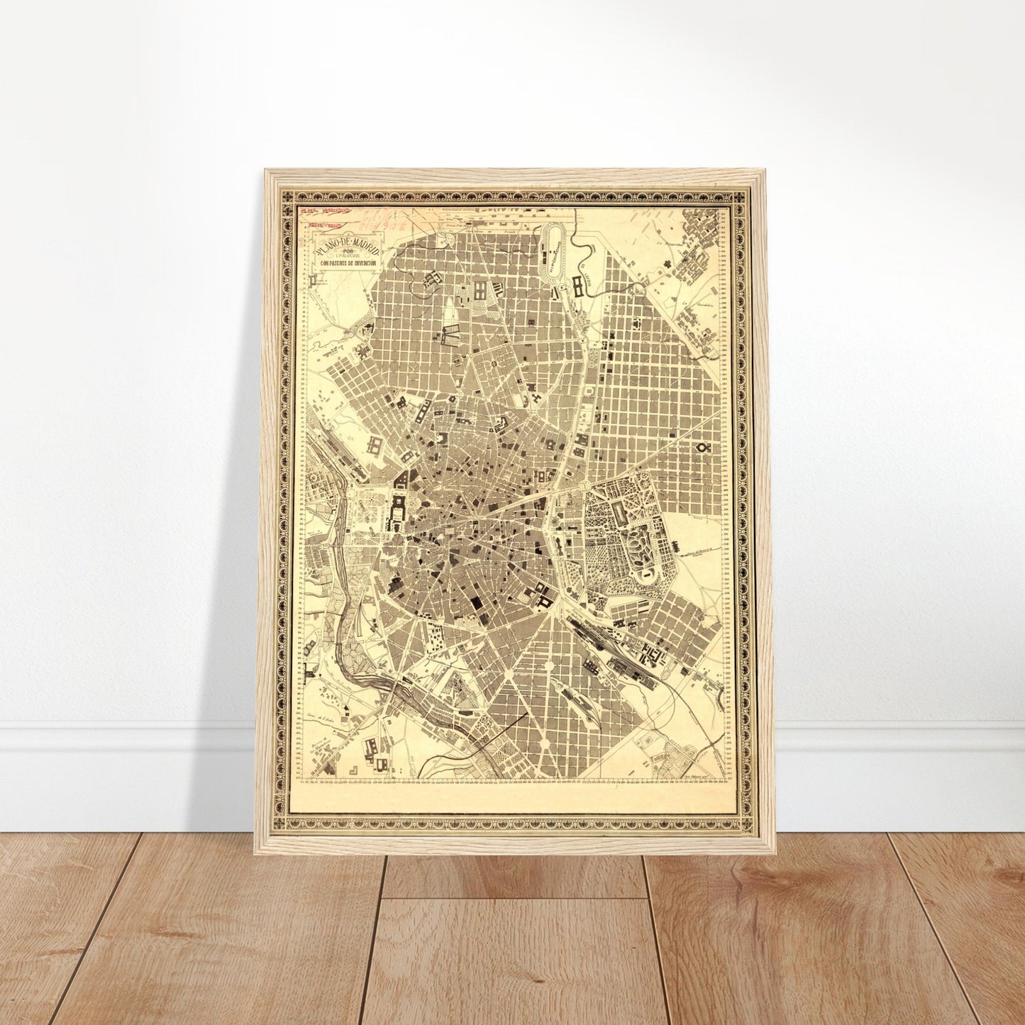 Vintage Map of Madrid City anno 1890 Reprint on Premium Paper - Posterify