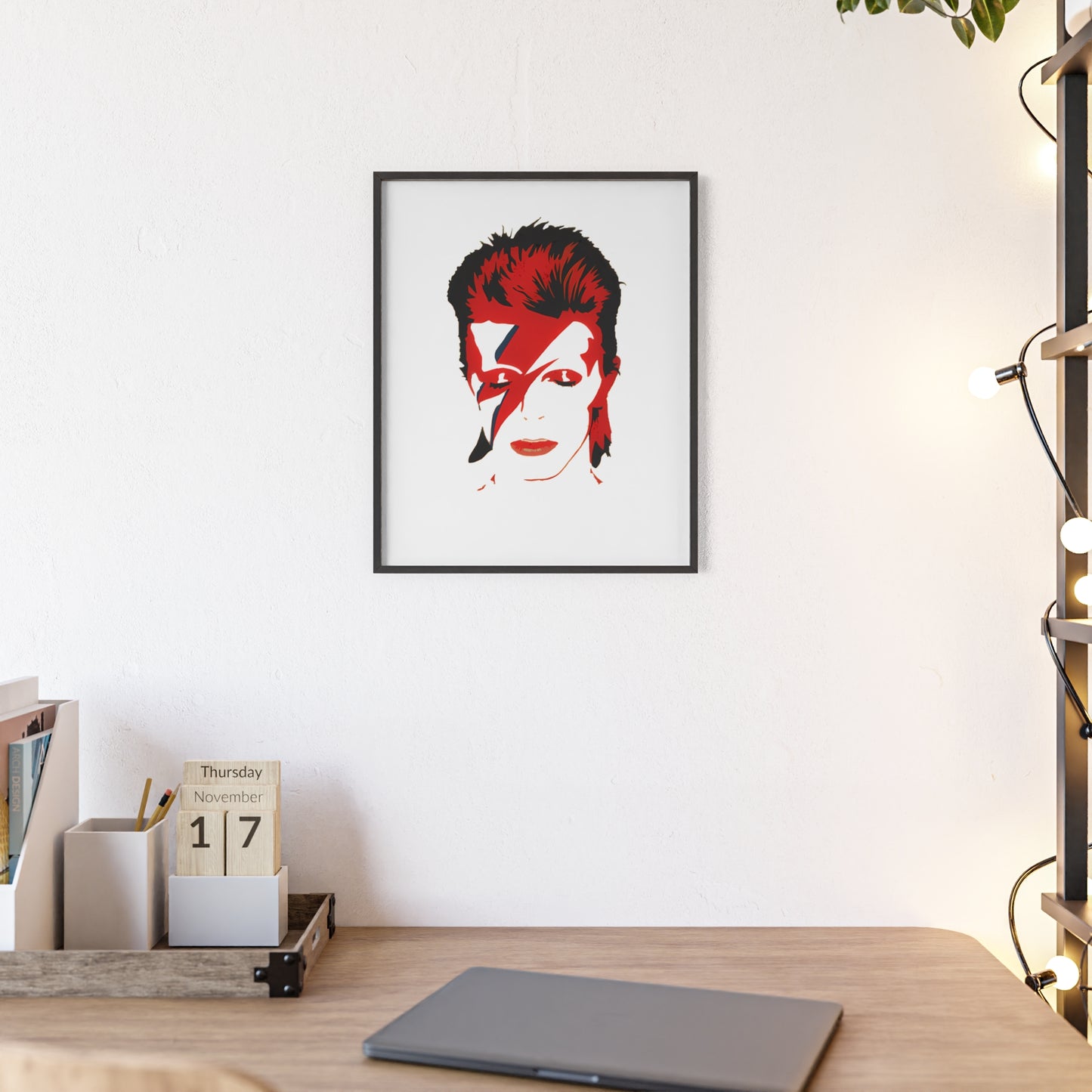 David Bowie Poster with Wooden Frame