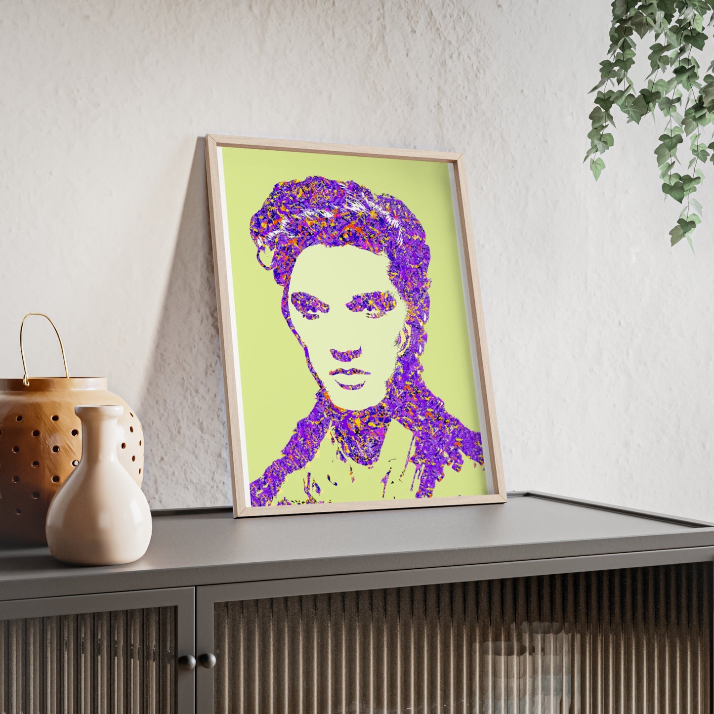 Elvis Poster with Wooden Frame