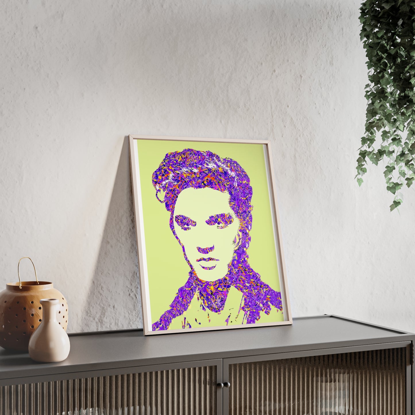 Elvis Poster with Wooden Frame