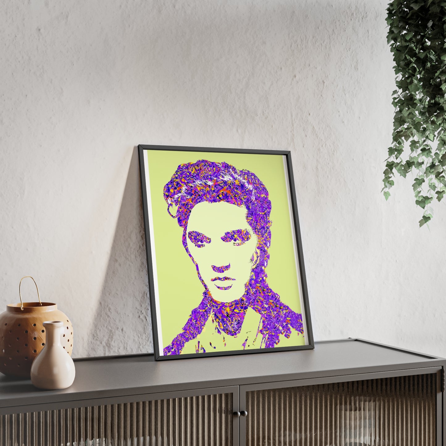 Elvis Poster with Wooden Frame