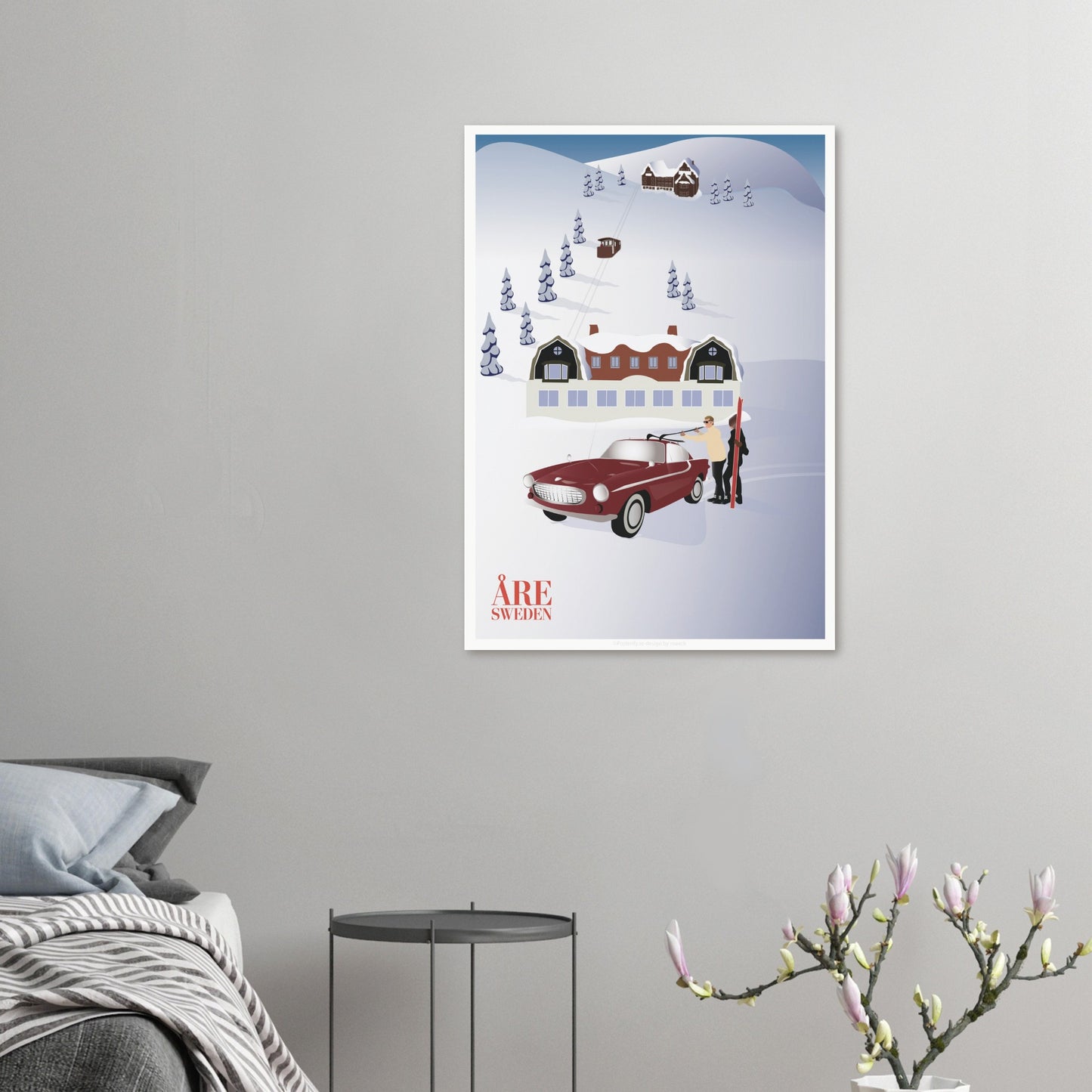 Åre, Sweden, Volvo P1800 by Posterify design, Premium Matte Paper Poster - Posterify