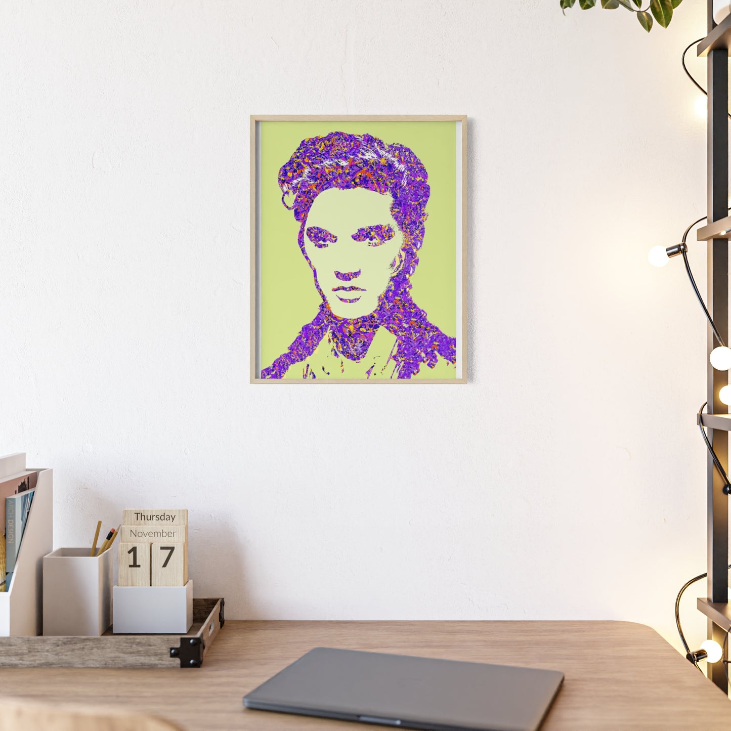 Elvis Poster with Wooden Frame