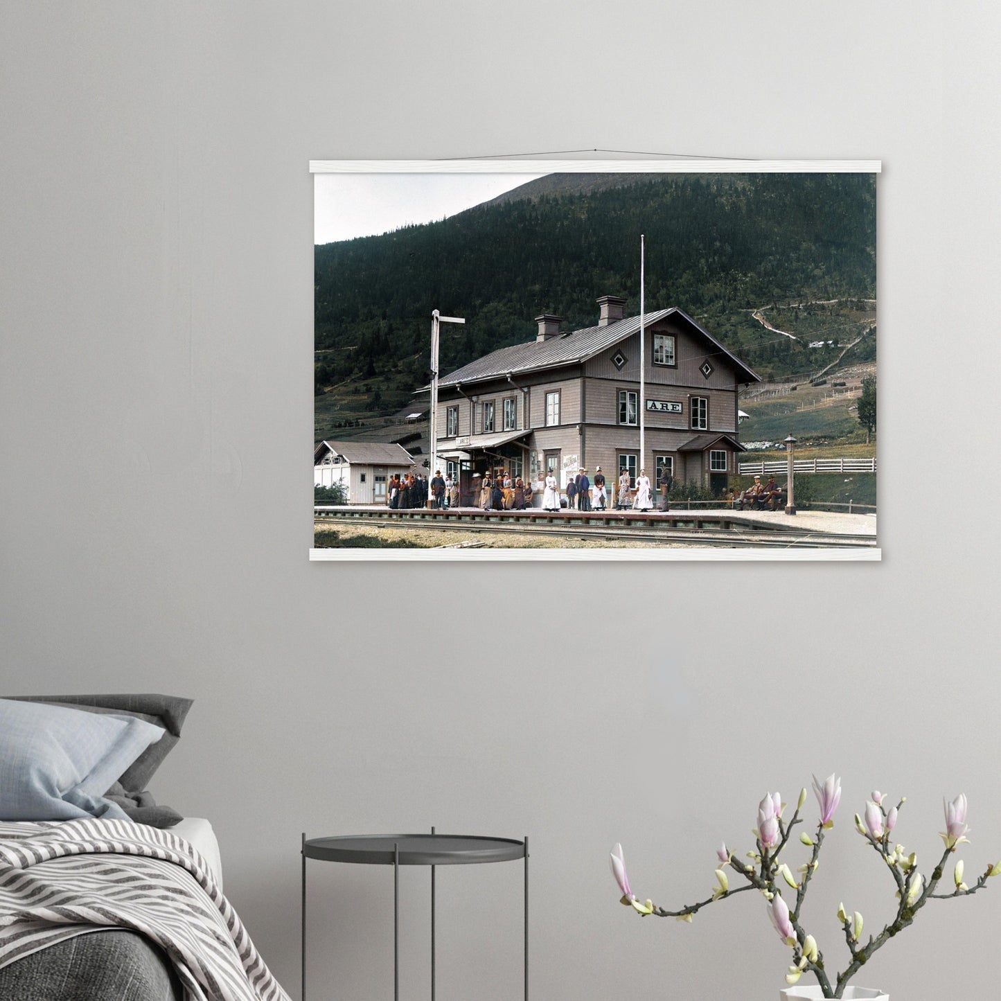 Åre Station, Sweden, Colorized B/W Photo from 1920th Wall Art - Posterify