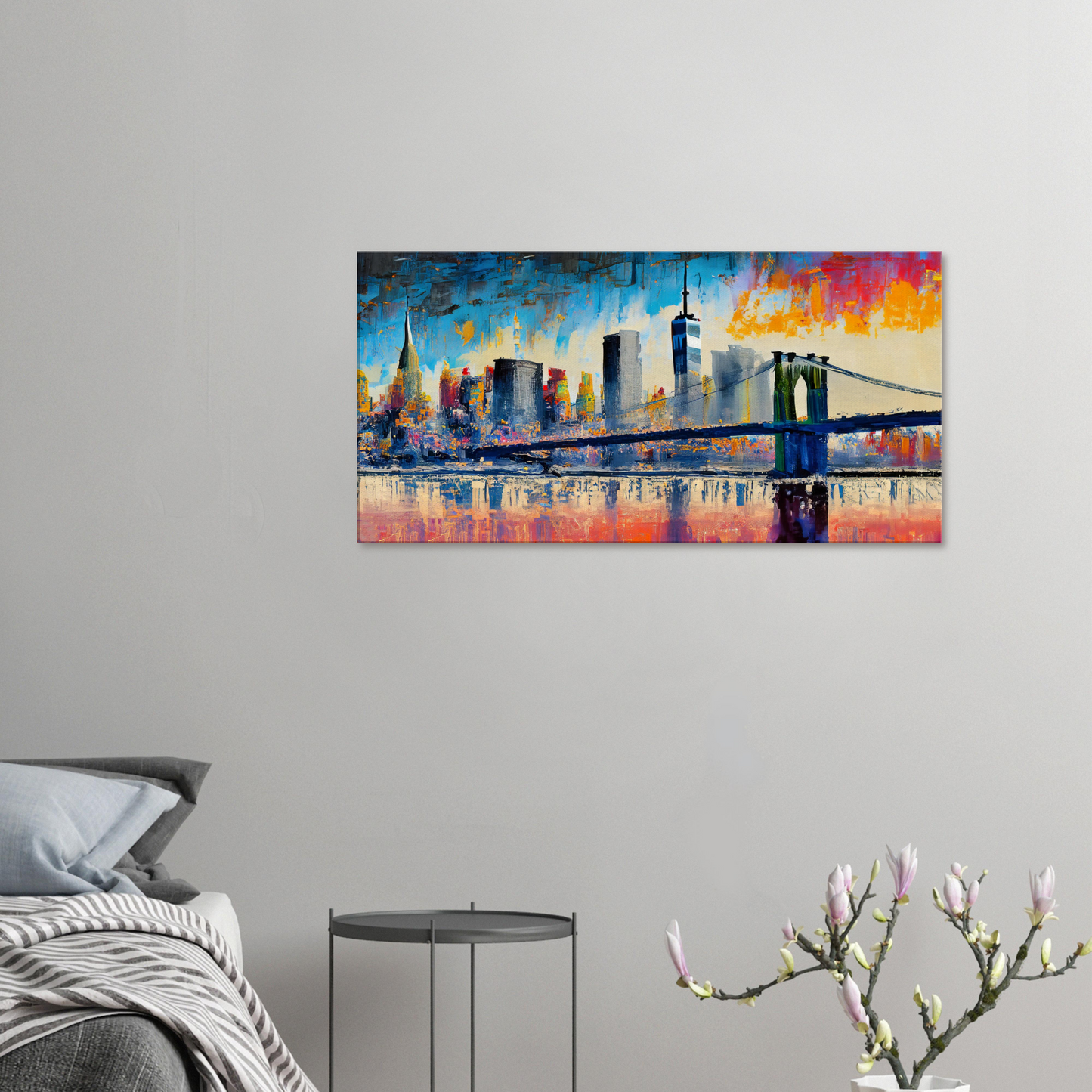 Canvas Print Abstract NY sky line by Posterify Design 50x100cm
