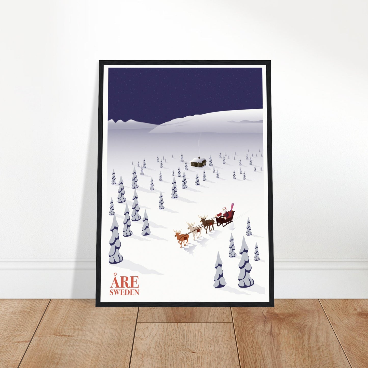 Santa is Coming to Åre, Sweden, Ullådalen, Poster by Posterify design Print on Premium Matte Paper - Posterify