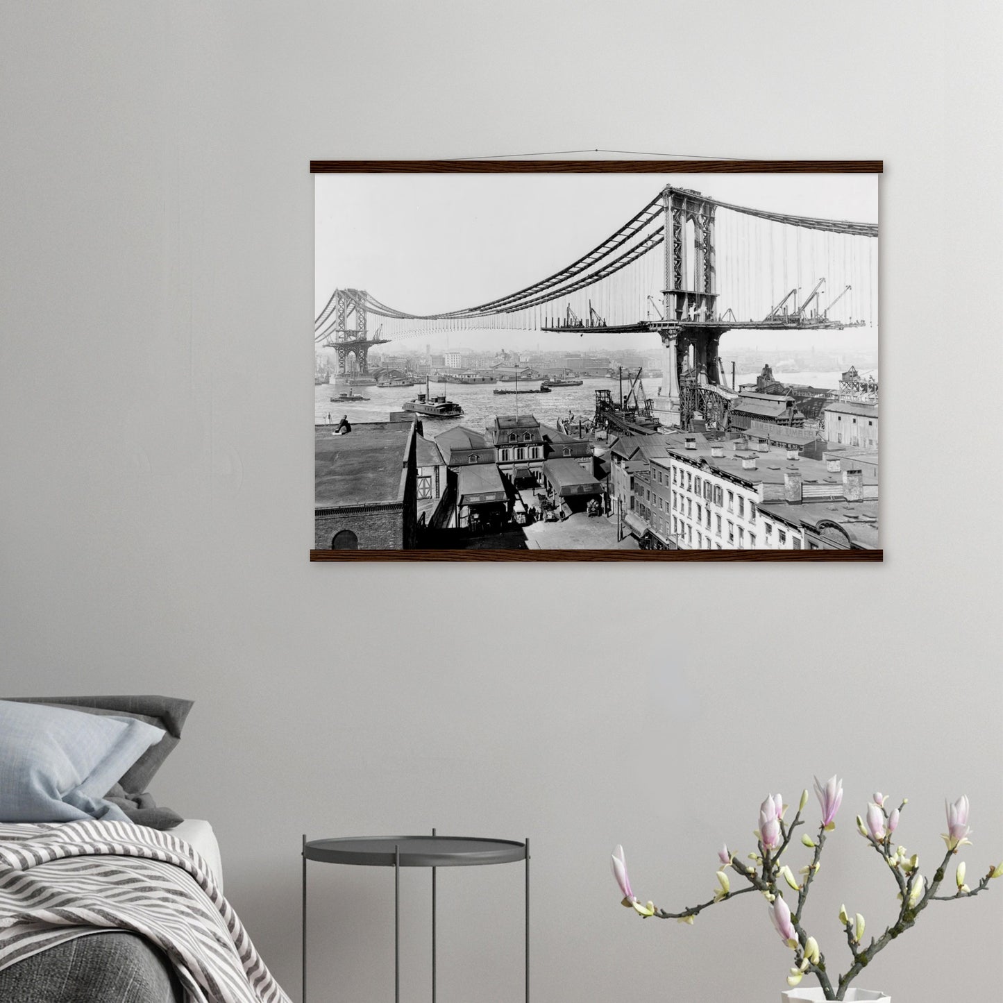 Manhattan Bridge Construction 1909 - Posterify
