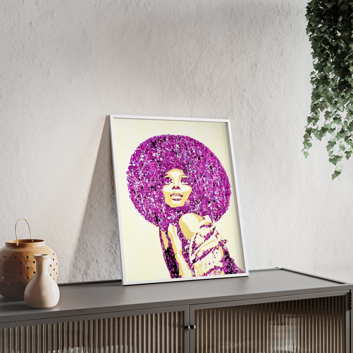 Diana Ross Poster with Wooden Frame