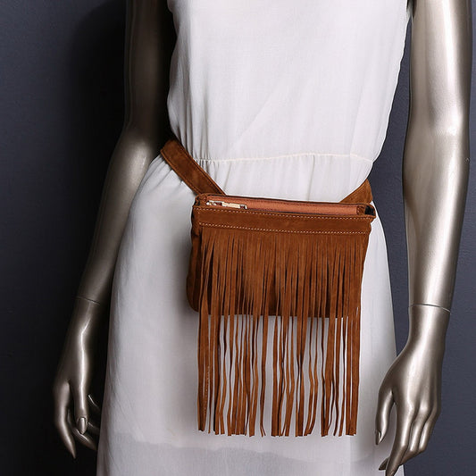 Hillside Waist Packs Fashion Simple Design Bags Classic Trendy Waist Bags Vintage Tassel Bags - Posterify