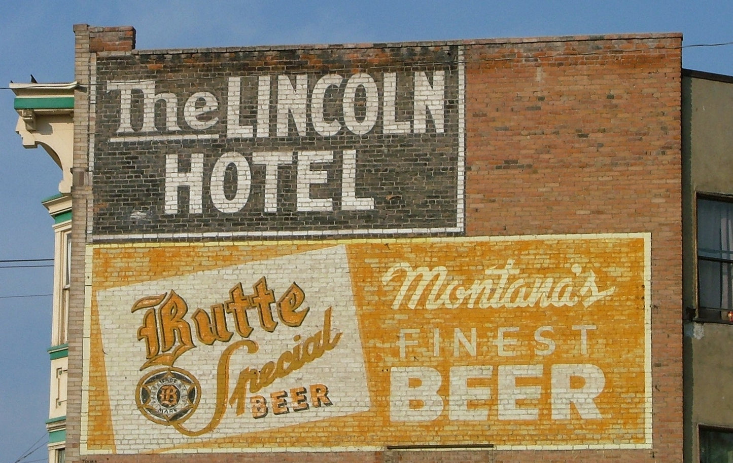 Montana, Brick Wall, Original Ghost Signs Collage, Wallpaper Sticker