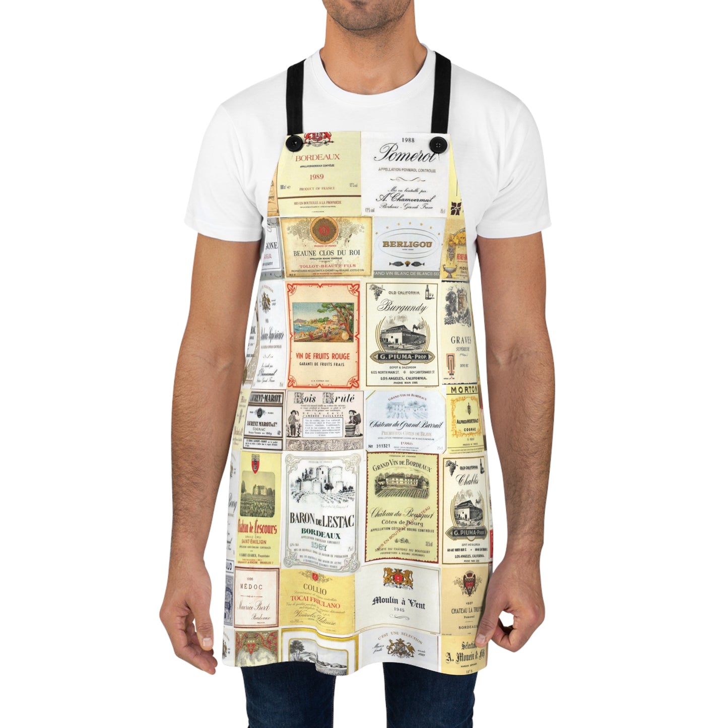 Apron Vintage Wine Label Collage