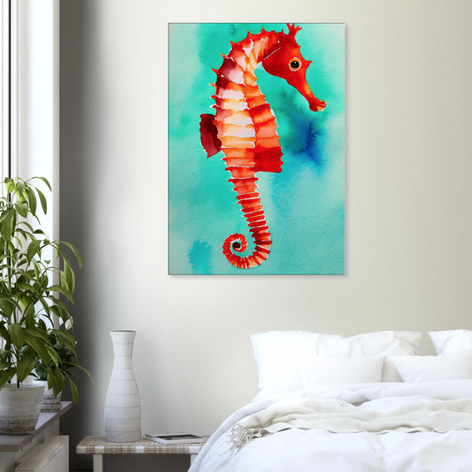 Sea Horse #2 Water Color Canvas Print by Posterify Design