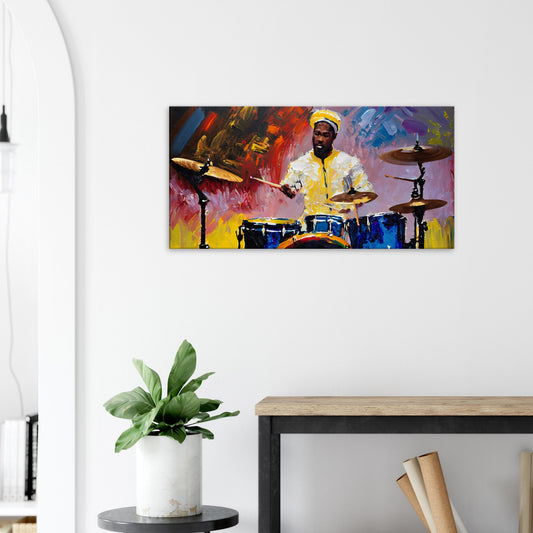 Canvas Print Drummer abstract art by Posterify design 50X100cm - Posterify