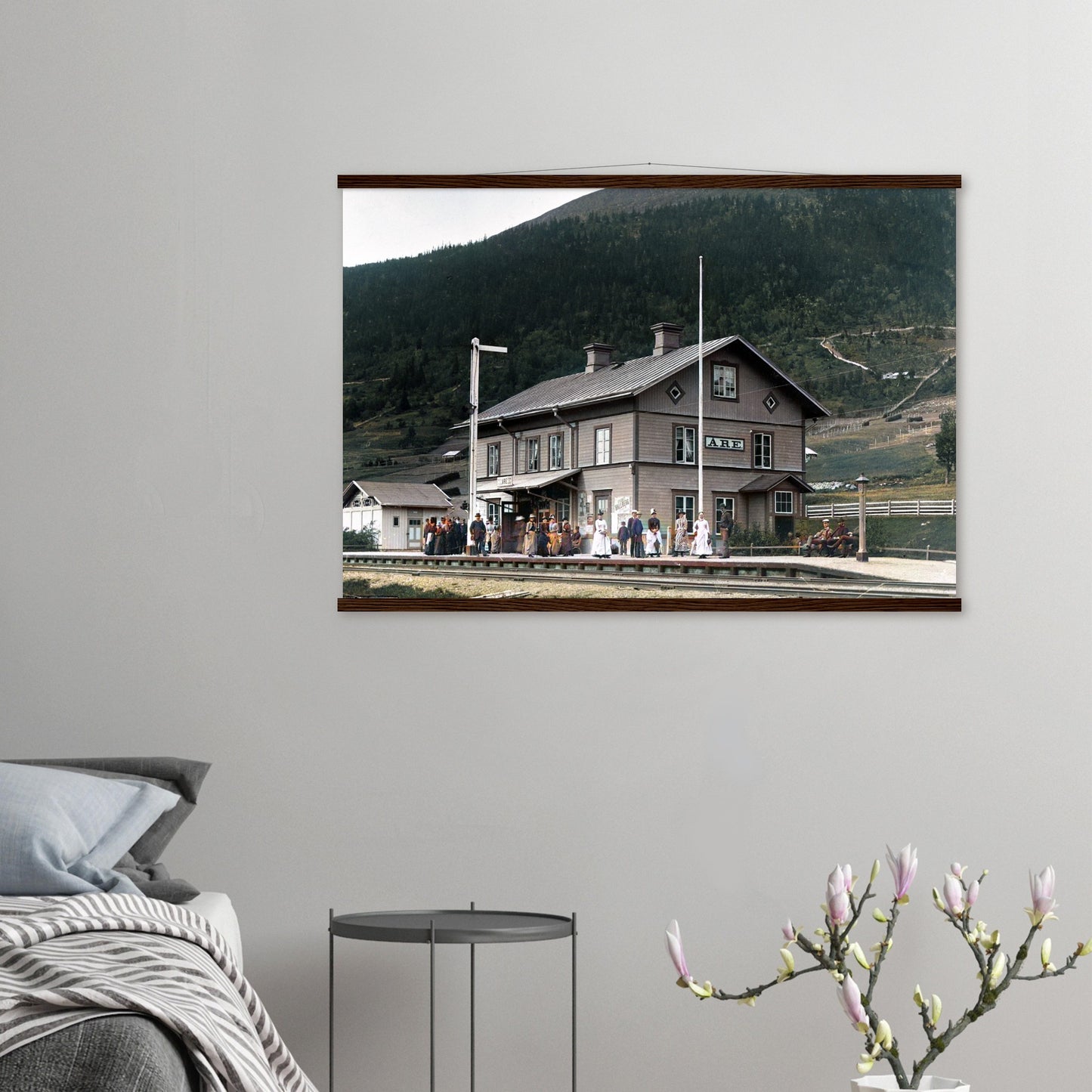 Åre Station, Sweden, Colorized B/W Photo from 1920th Wall Art - Posterify