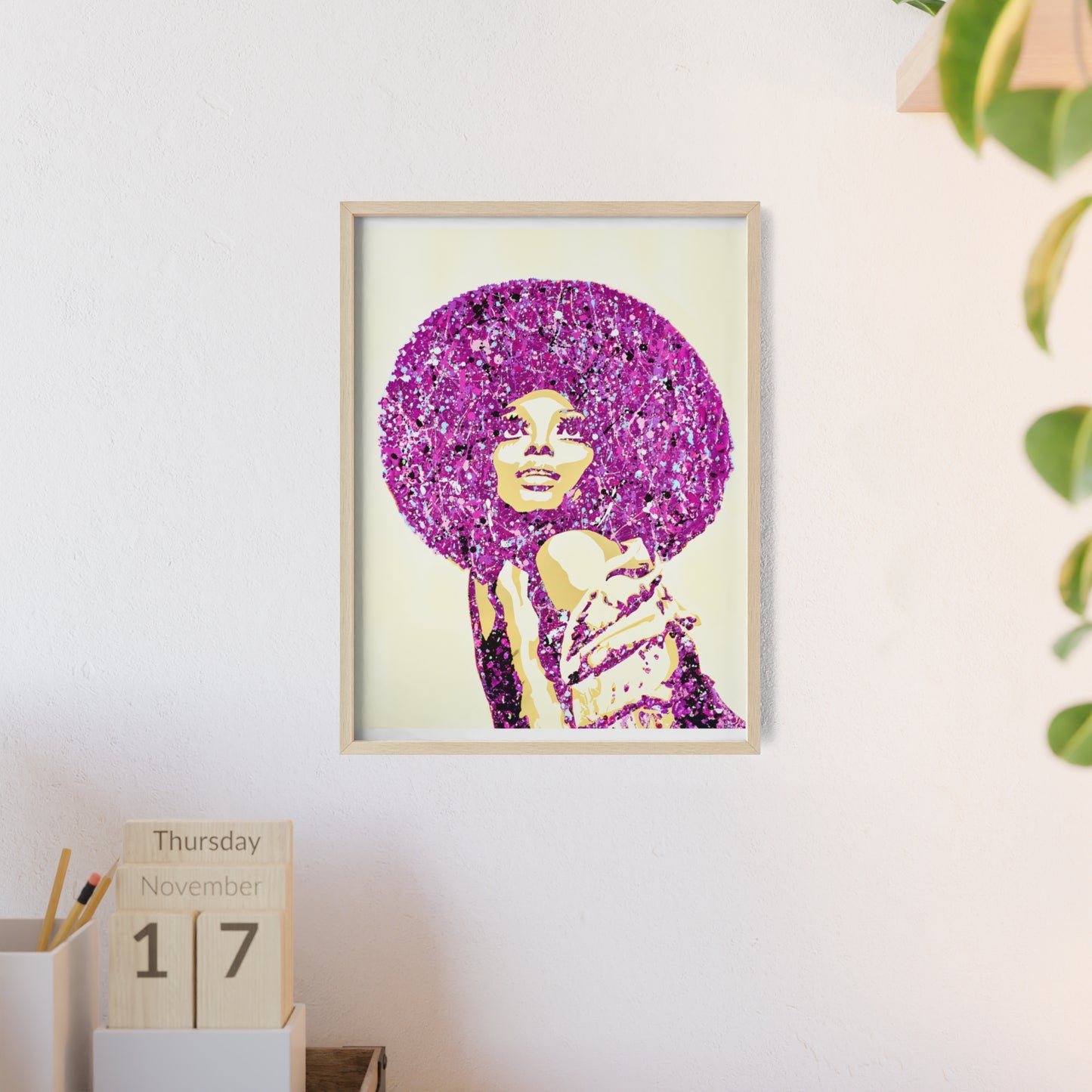 Diana Ross Poster with Wooden Frame