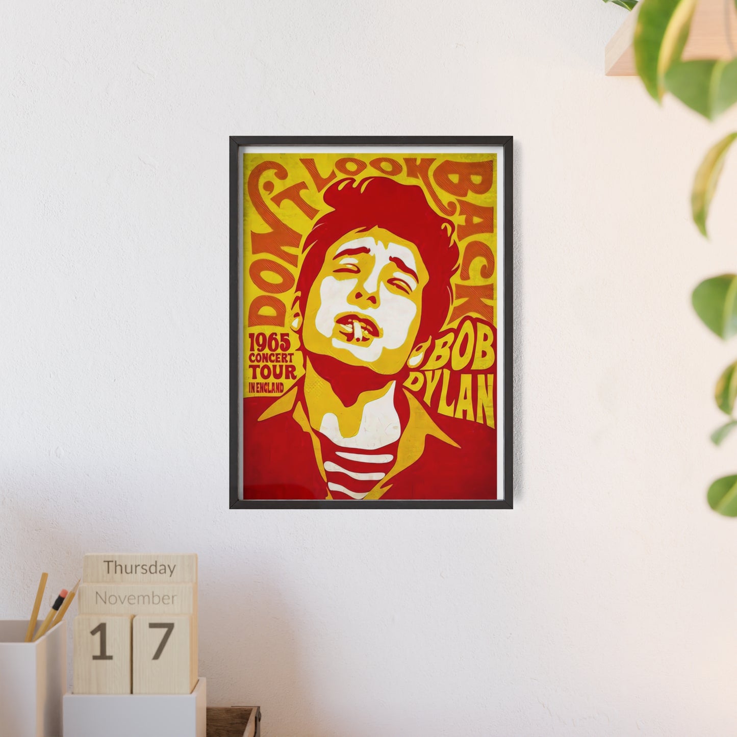 Bob Dylan Poster with Wooden Frame