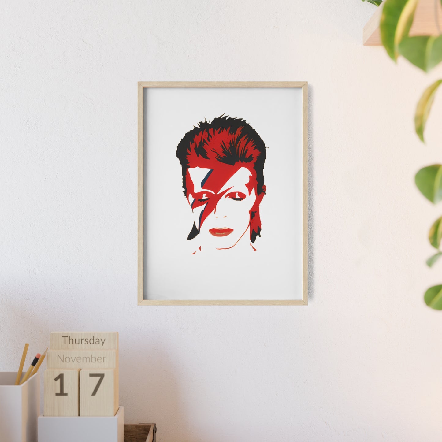 David Bowie Poster with Wooden Frame