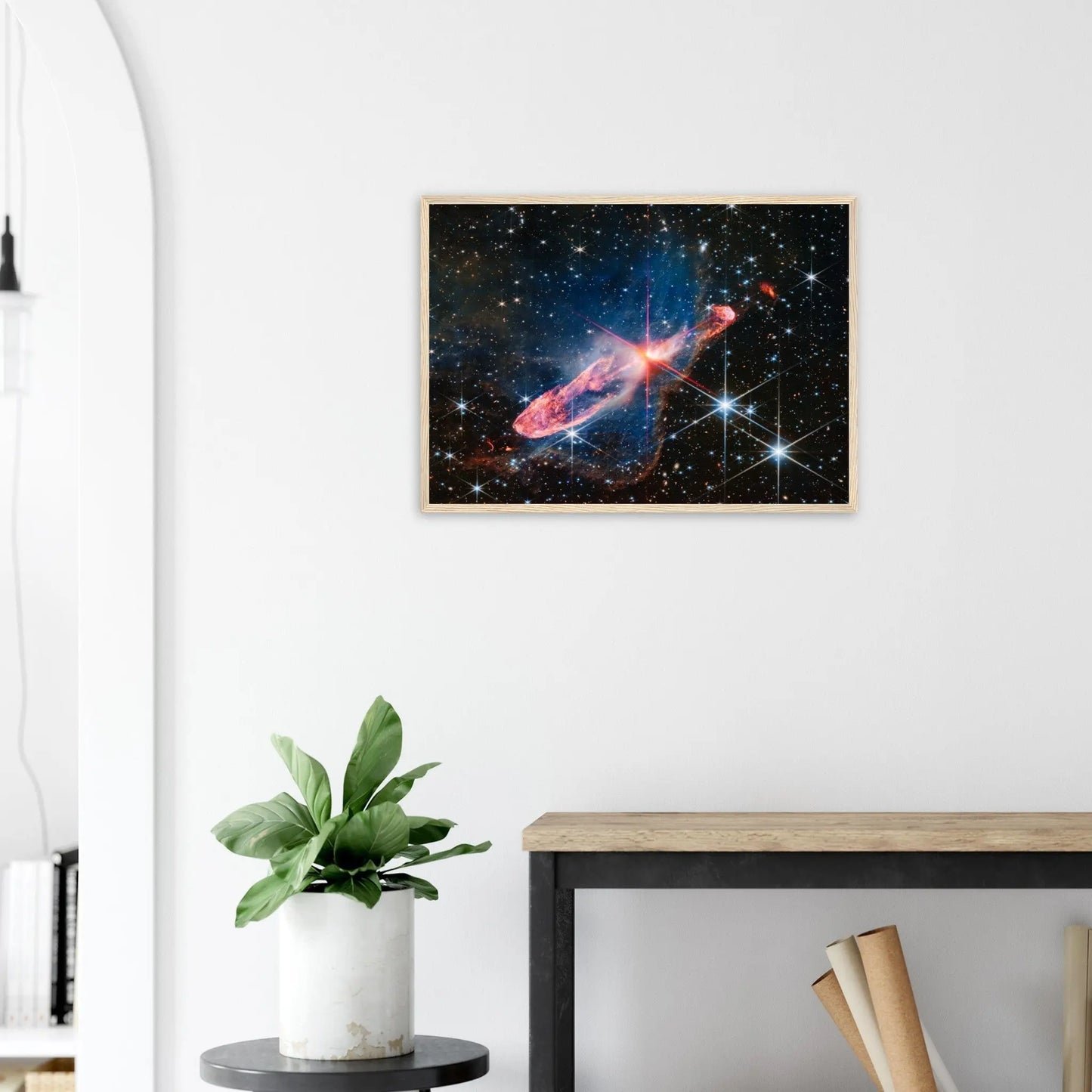 Acrylic HQ Photo Print of the 'Question Mark' Herbig - Haro 46/47, James Webb Telescope, NASA - Posterify