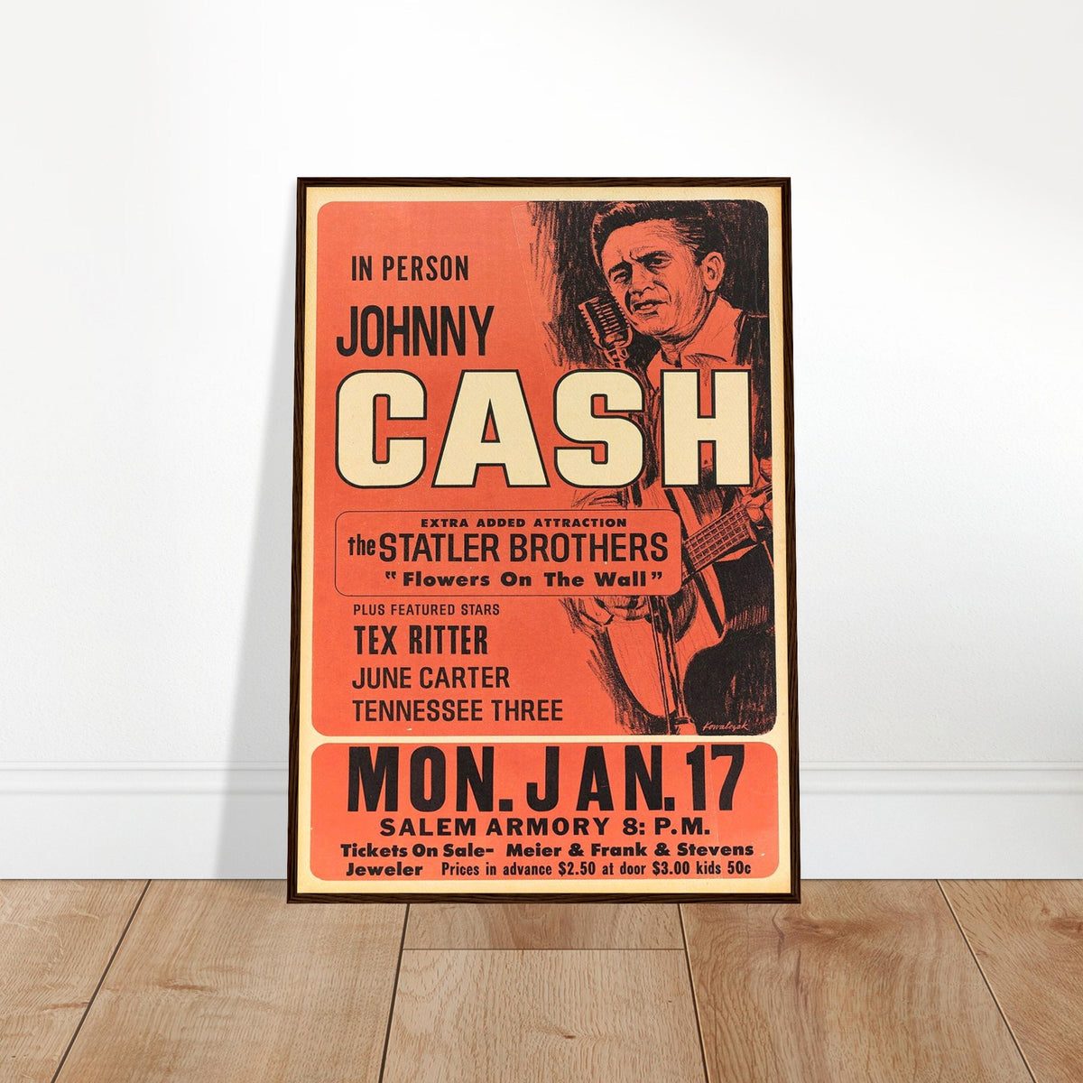 Johnny Cash Vintage Poster reprint on Premium Poster Matte Paper - Posterify
