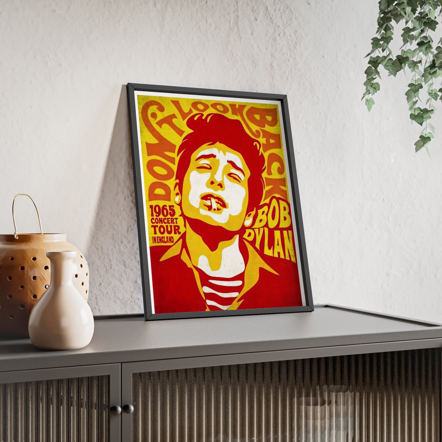 Bob Dylan Poster with Wooden Frame