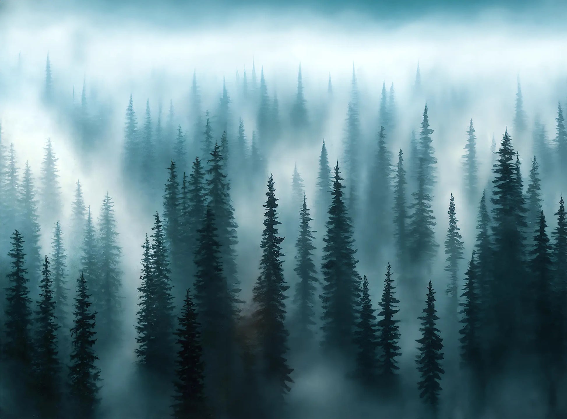 Pine Forest Wallpaper Sticker - Image #3