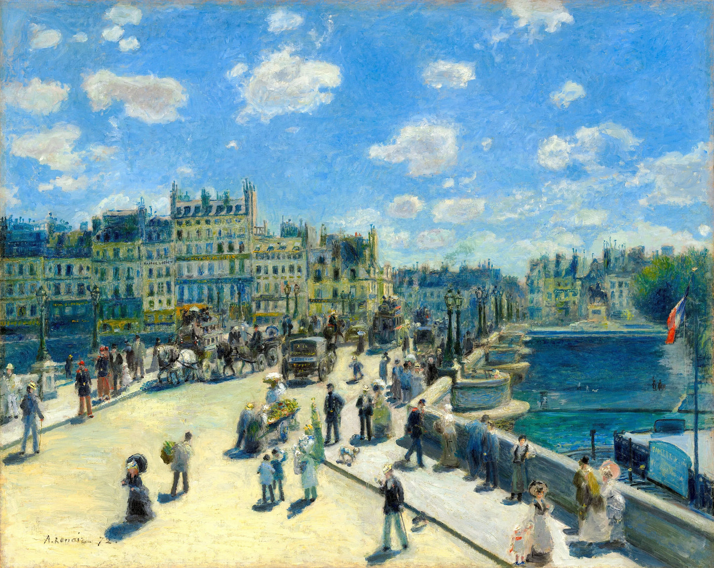 Renoir Painting, Pont Neuf, Paris, Expanded Art, Mega Size Wall Sticker - Image #2